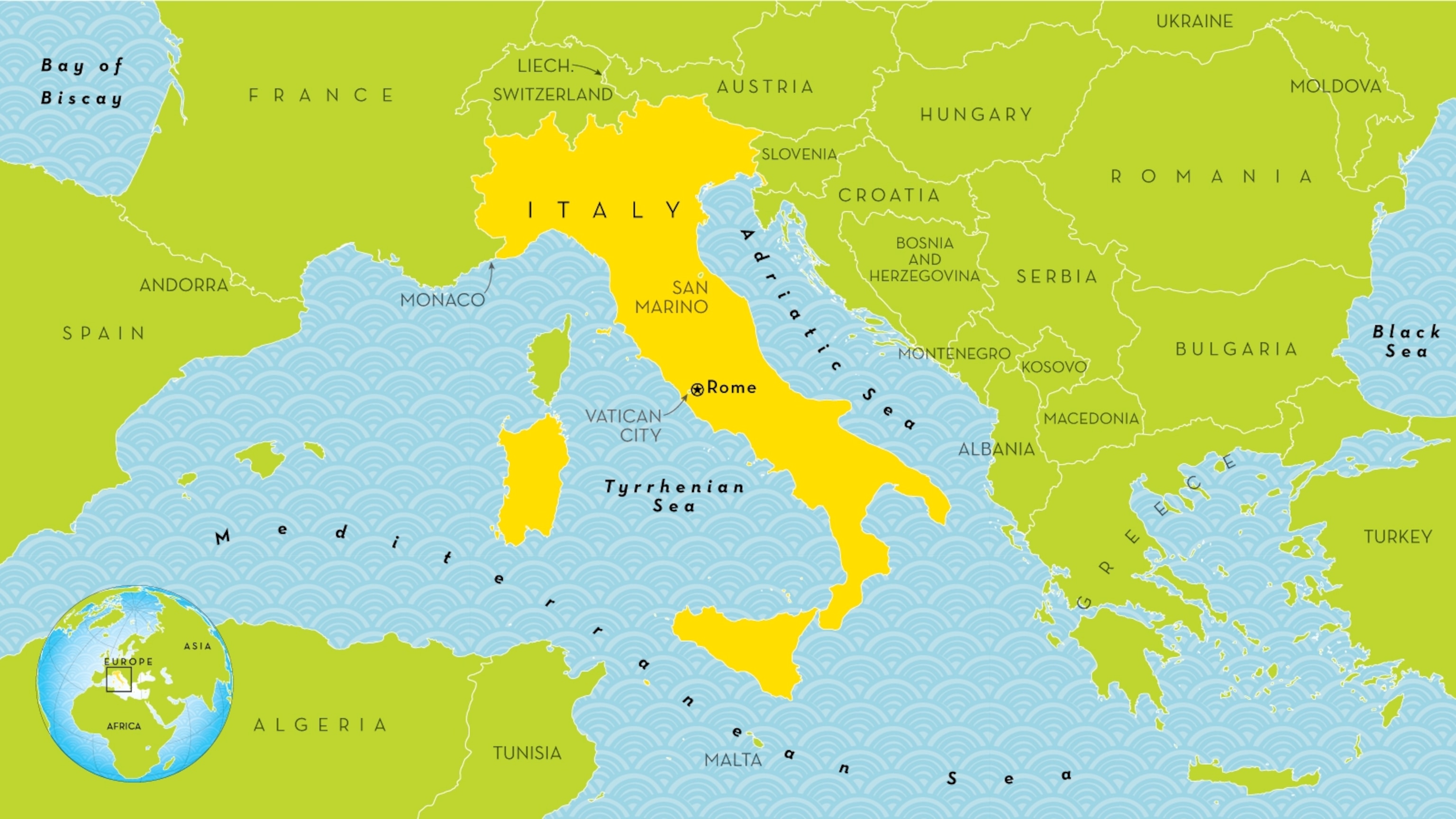 Location, size, and extent - Italy - located, problem, area