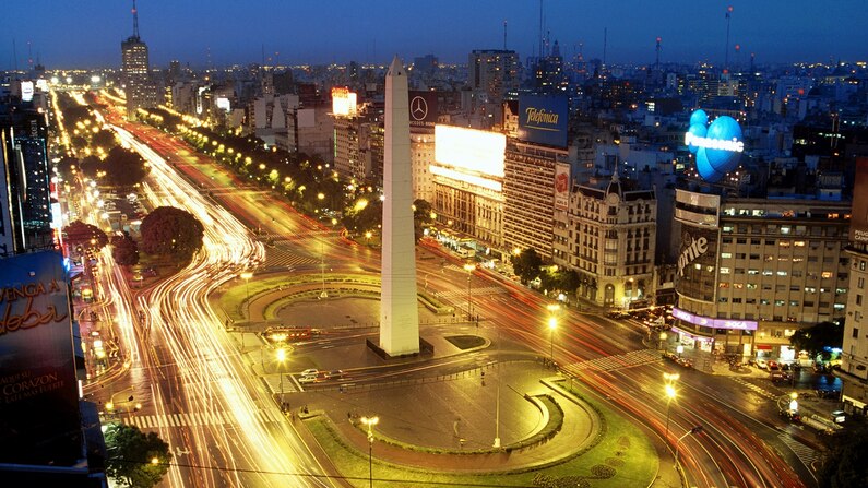 Buenos Aires, Argentina, at night