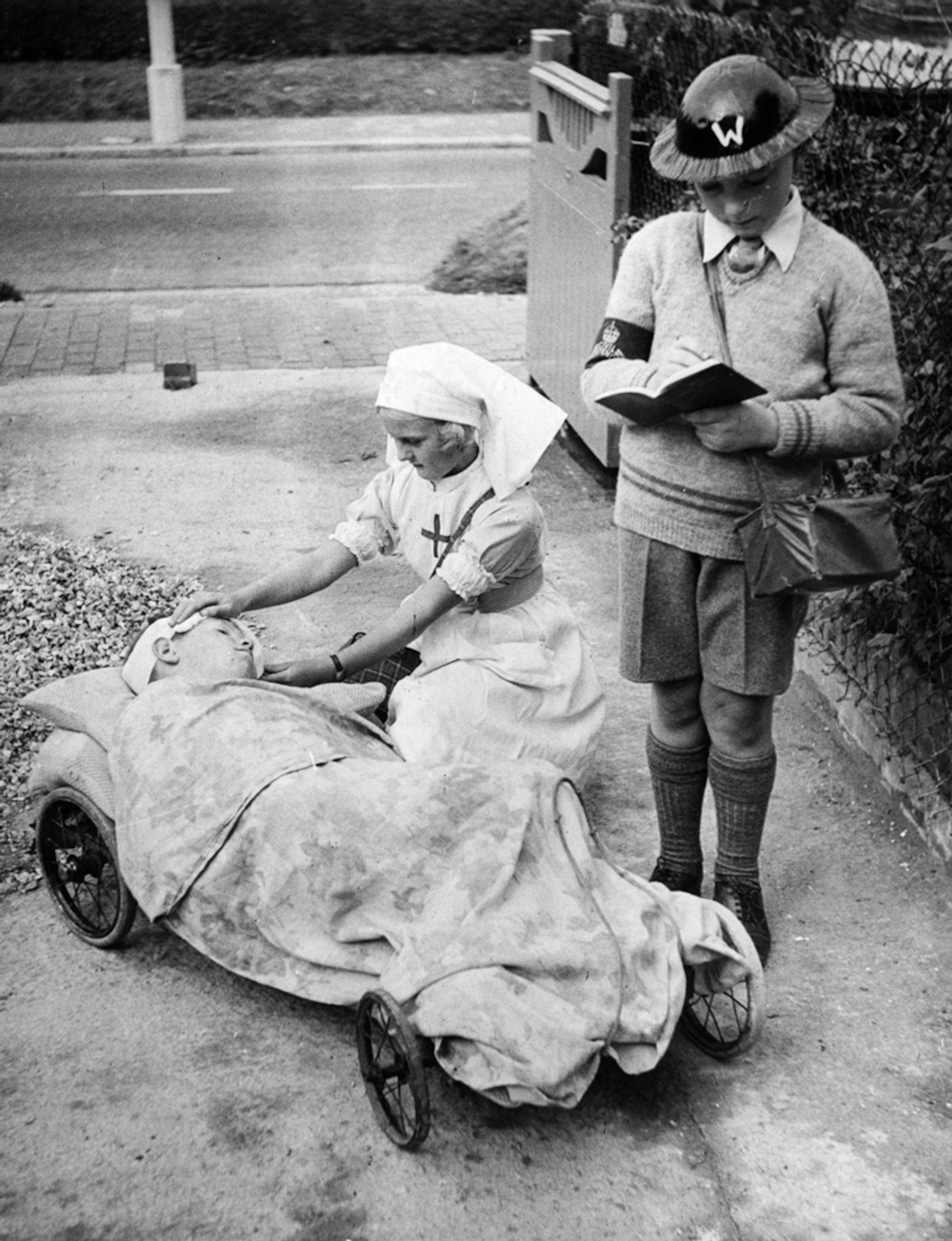 A group of children in Worthing, Sussex have formed their own Air Raid Protection and first aid.