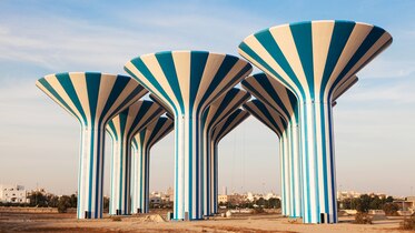 a group of water towers in Kuwait