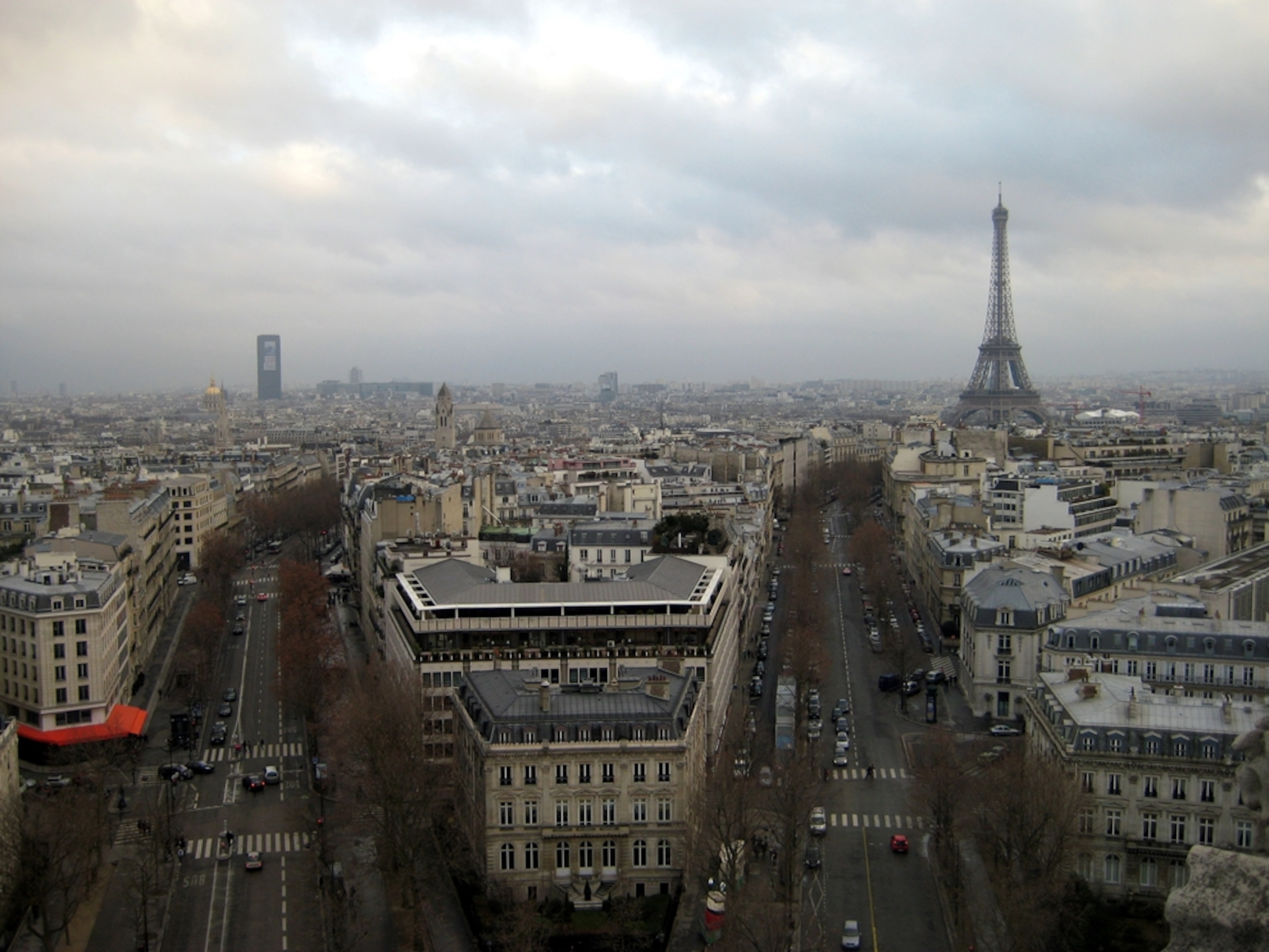 Top of the Arc de Triomphe in Paris, France