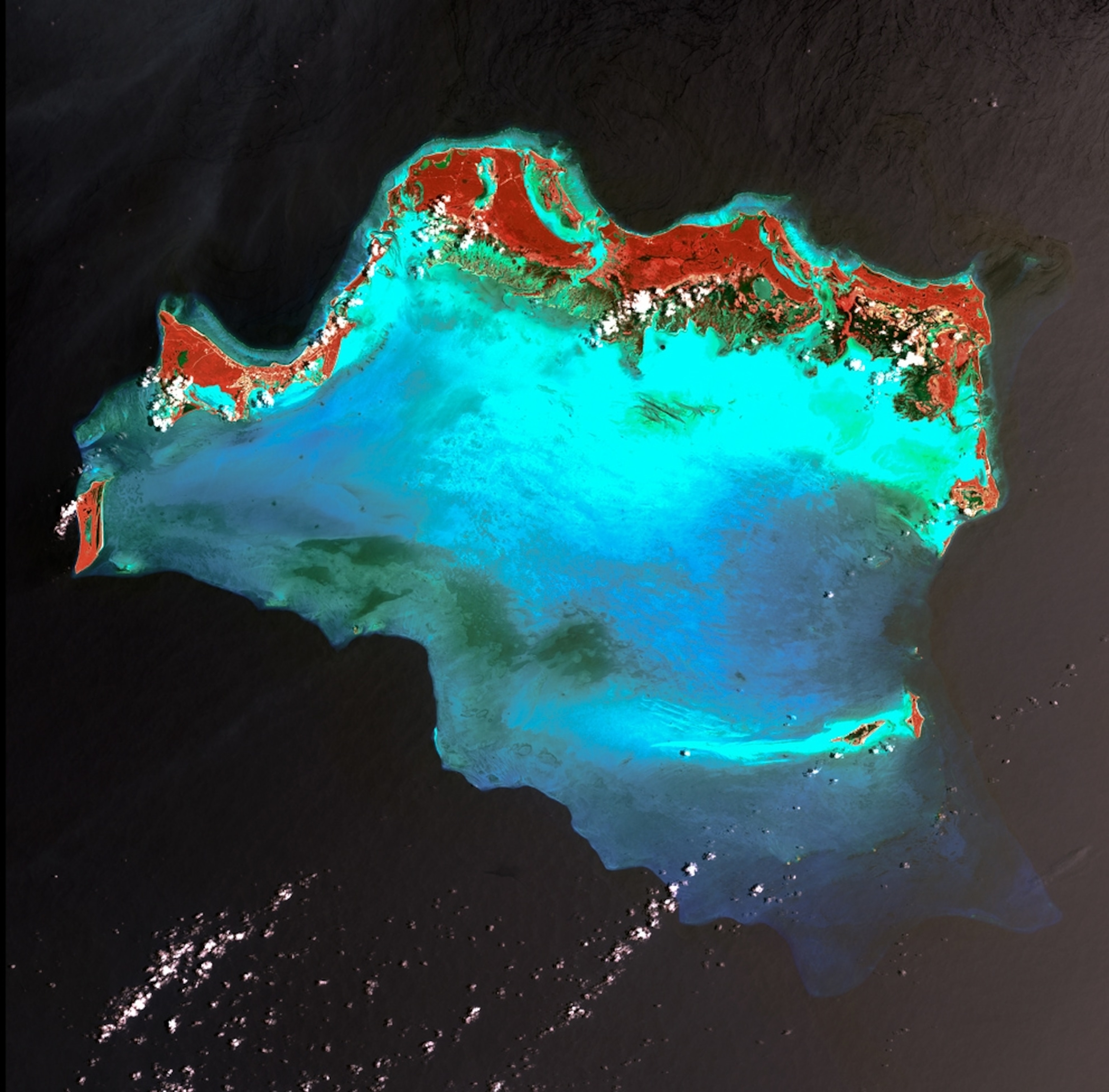 The Turks and Caicos Islands satellite picture.