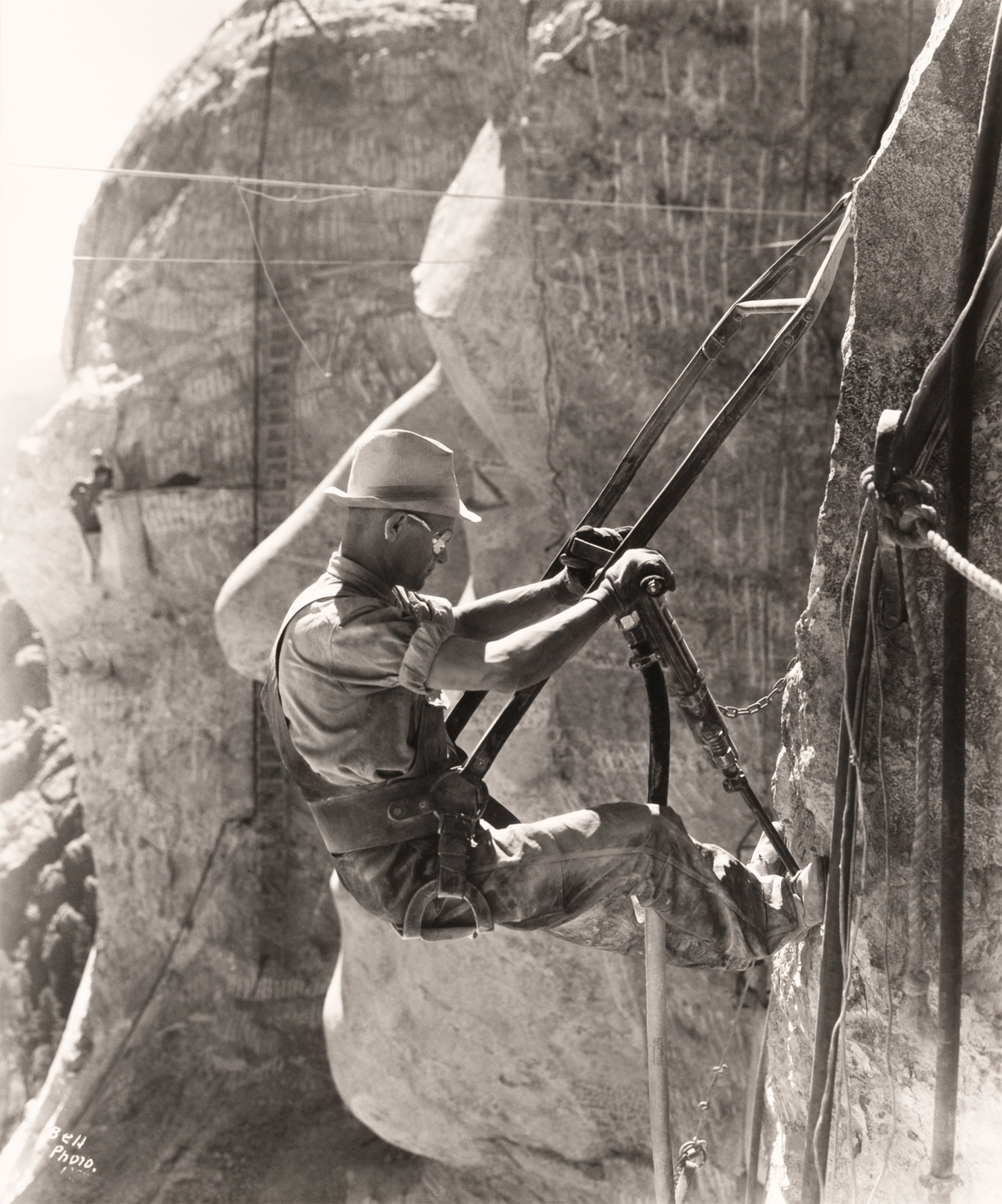 a worker on Mount Rushmore