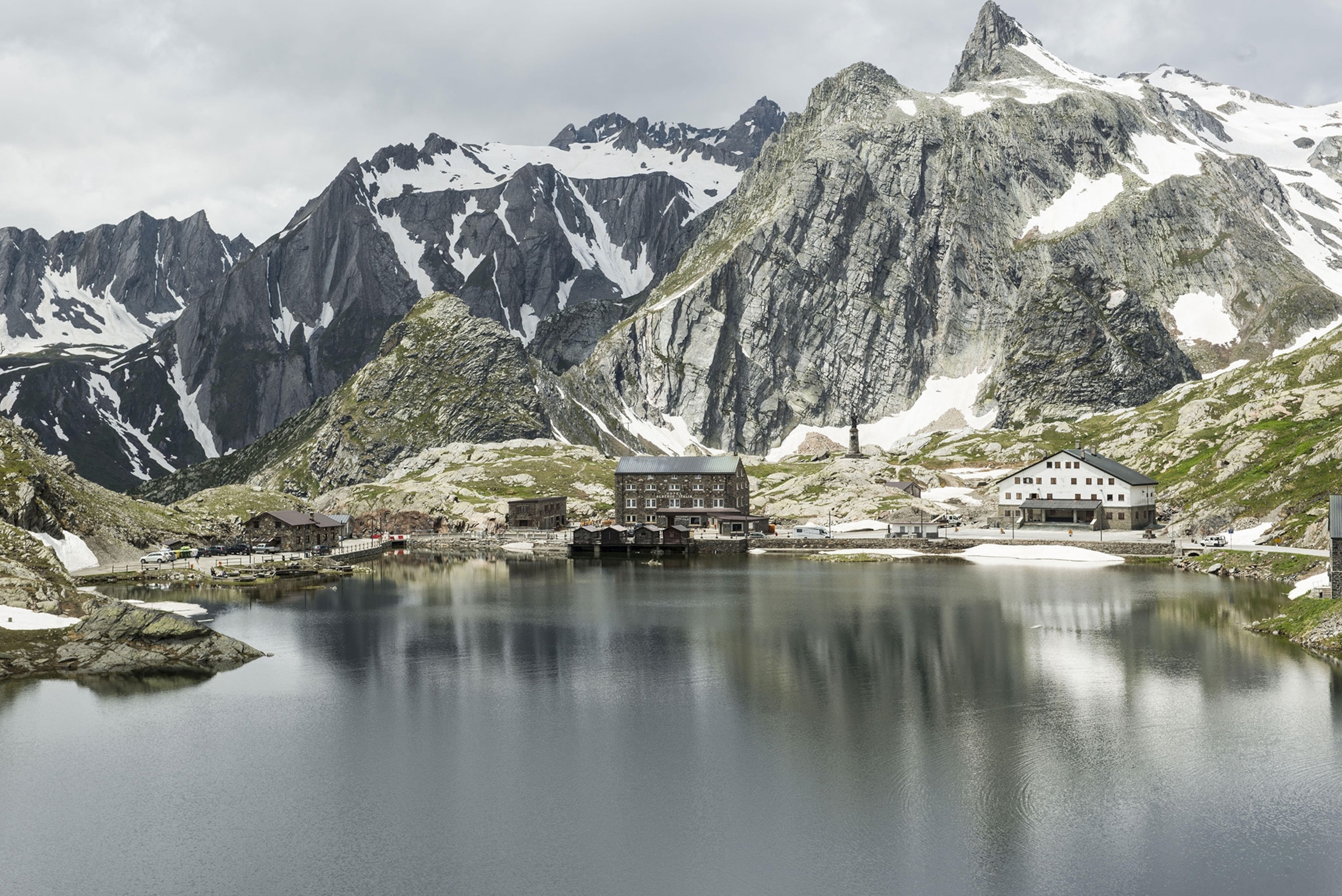 a lake near Great St. Bernhard Pass, Italy