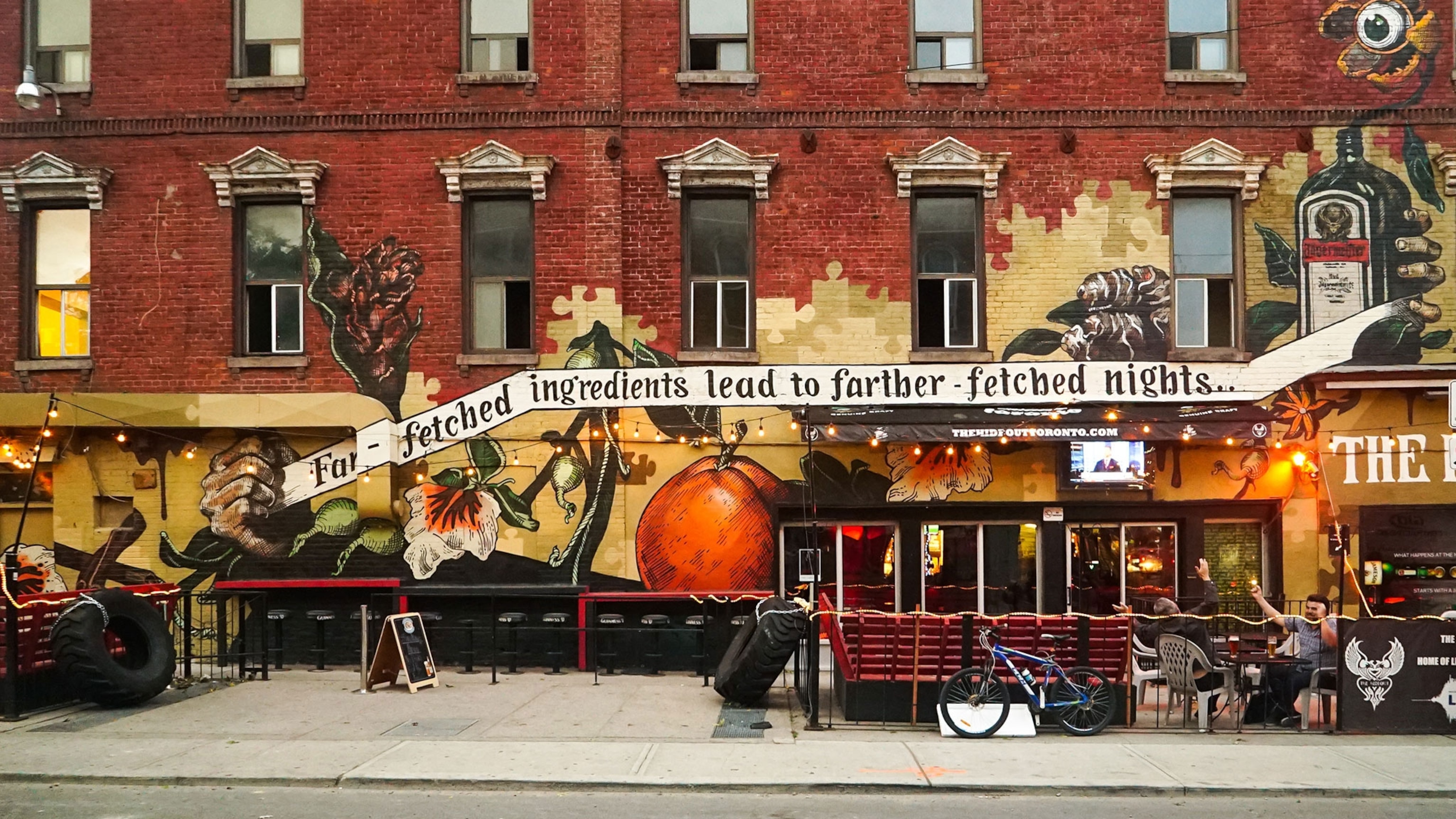 a painted mural on the streets of Toronto