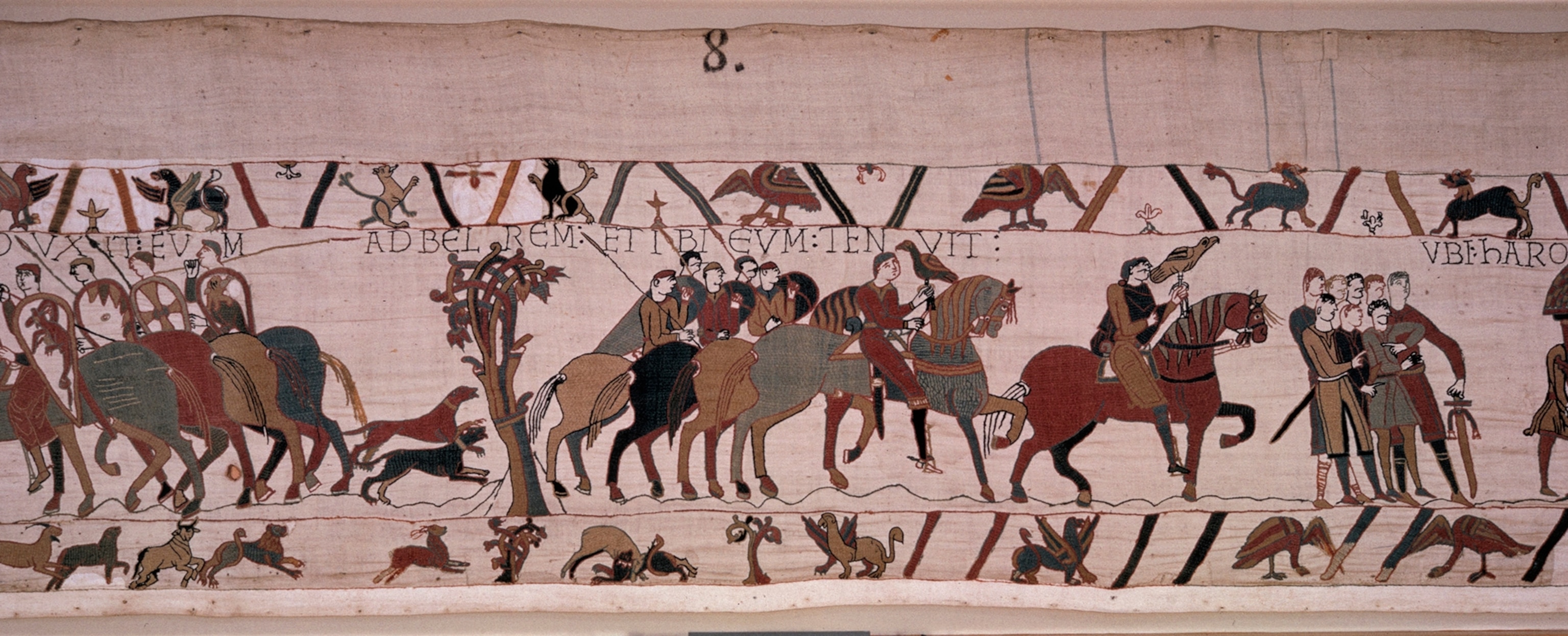 Harold II is taken by Count Guy to Beurain in the Bayeux Tapestry.