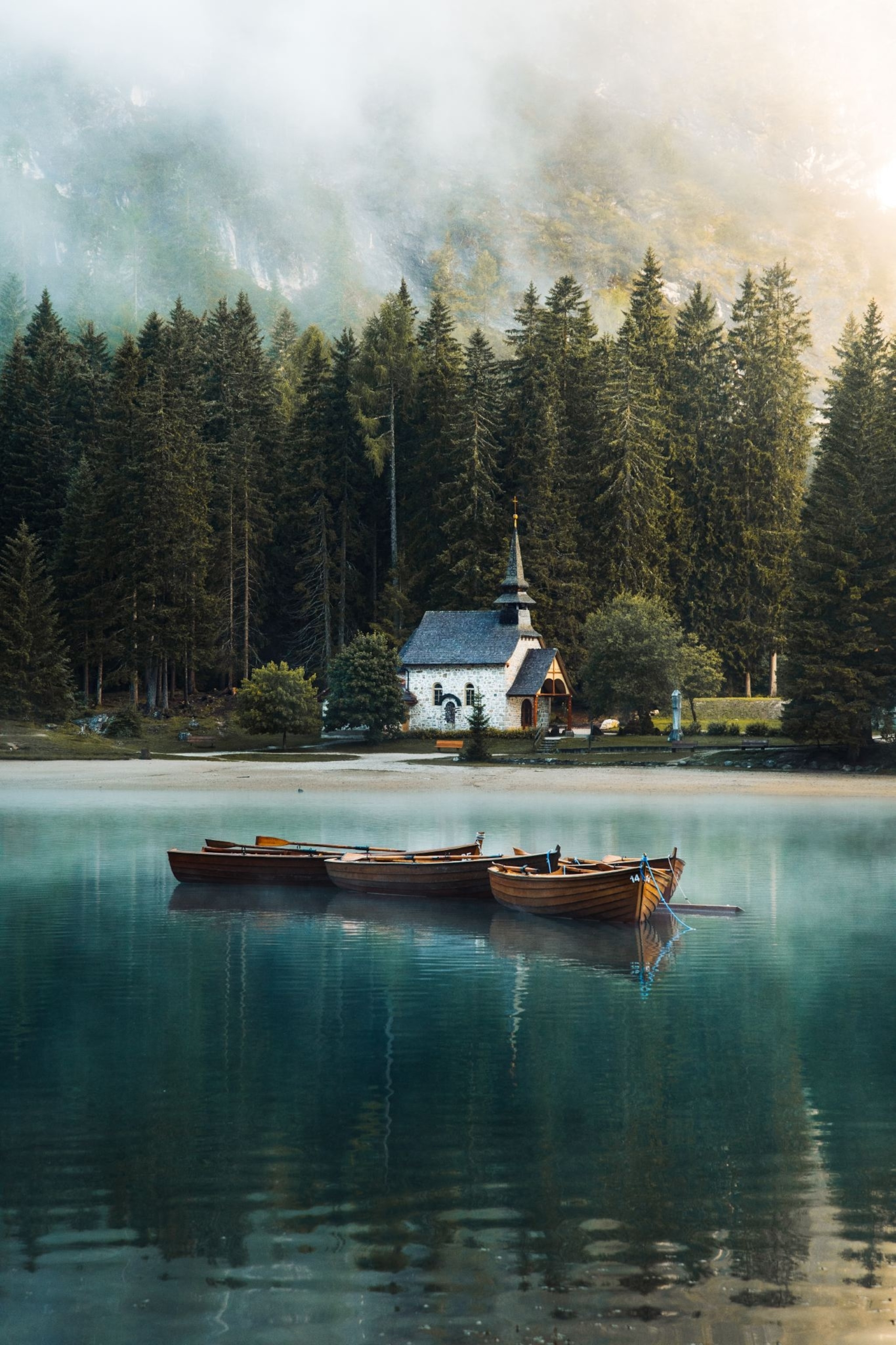 a church near Braies, Trentino-Alto Adige, Italya