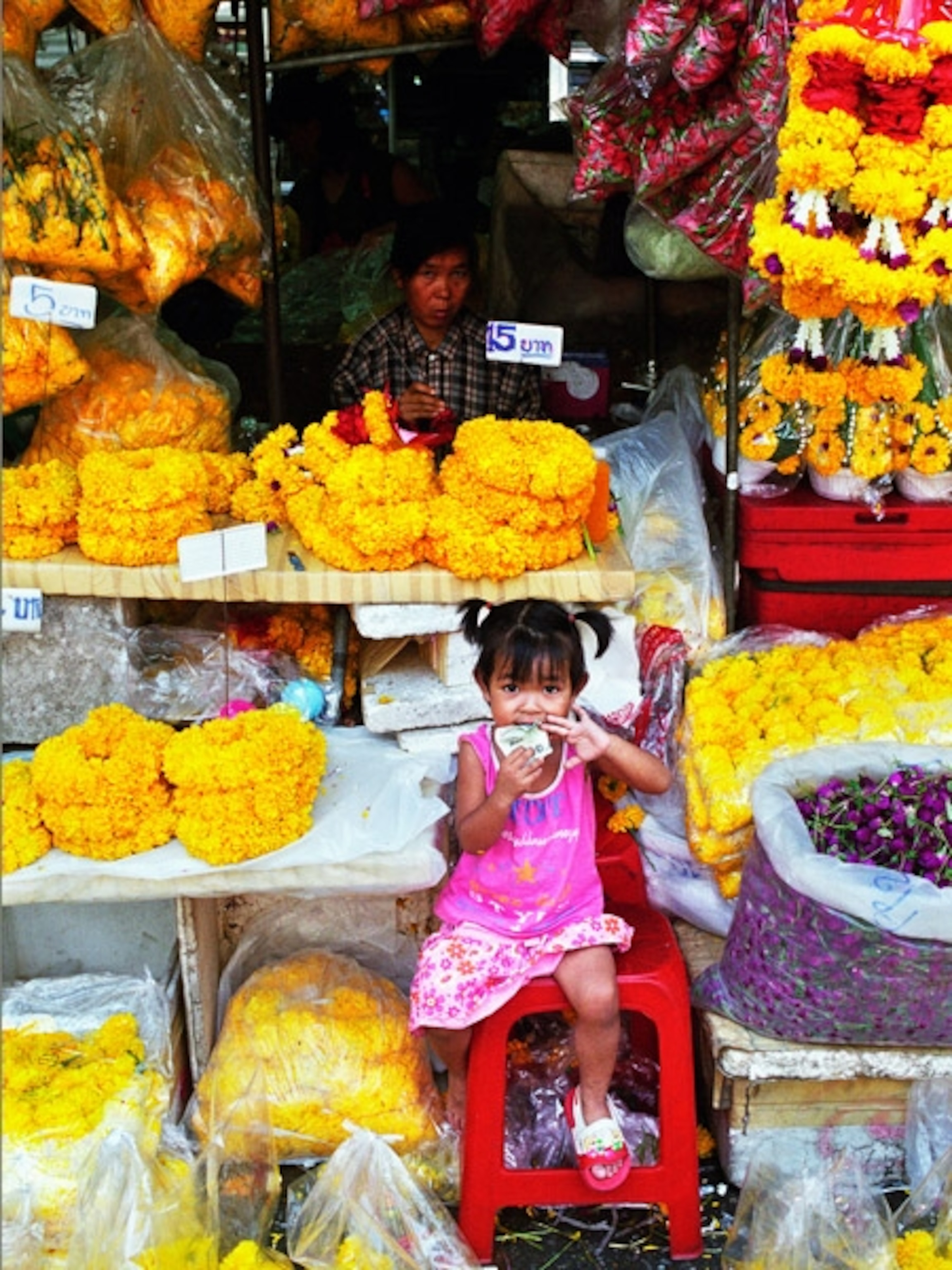 Stall in Pak Khlong market