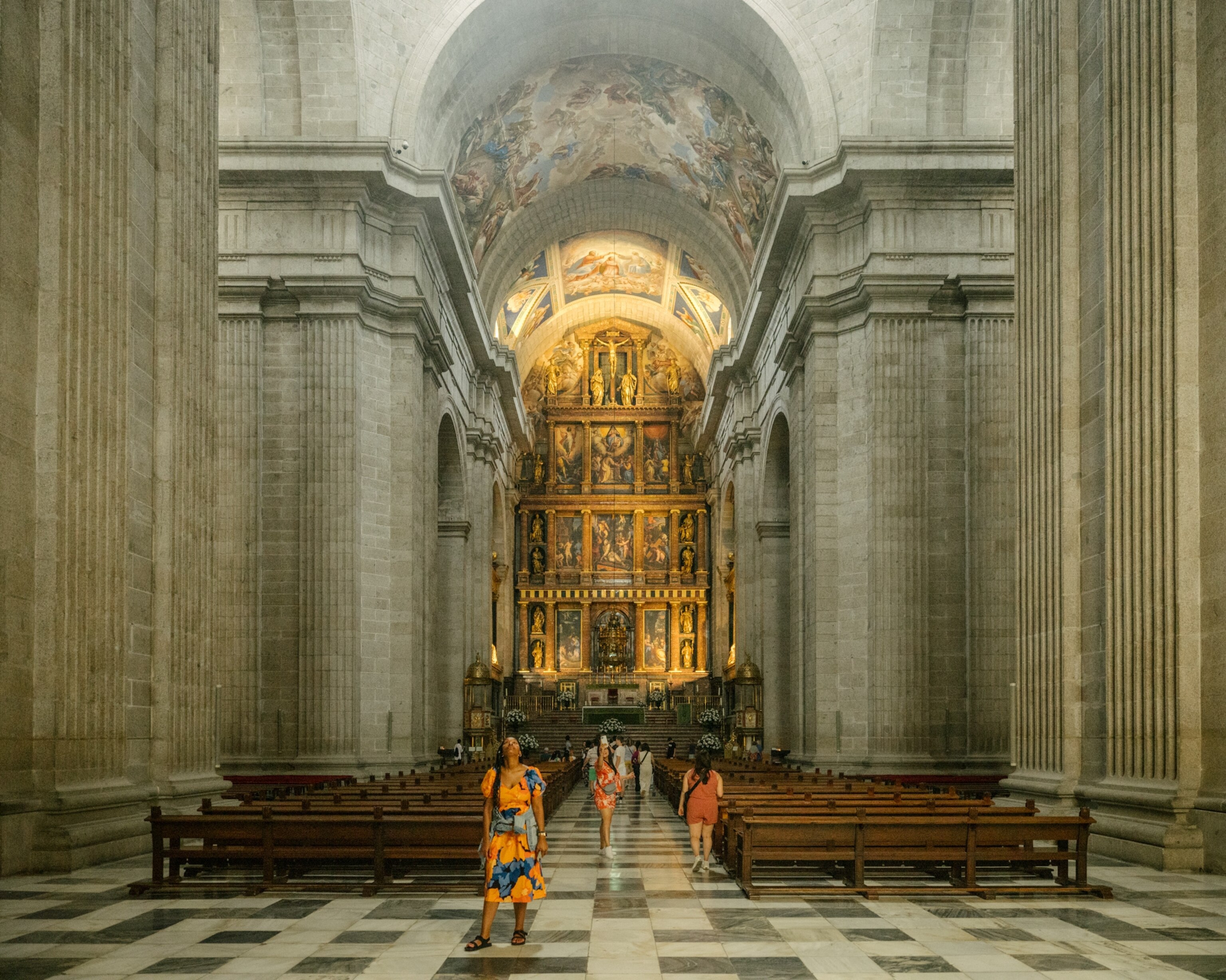 The interior of the Royal Monastery at San Lorenzo de El Escorial houses artistic treasures by the likes of Velázquez, as well as the tombs of many Spanish kings and queens.