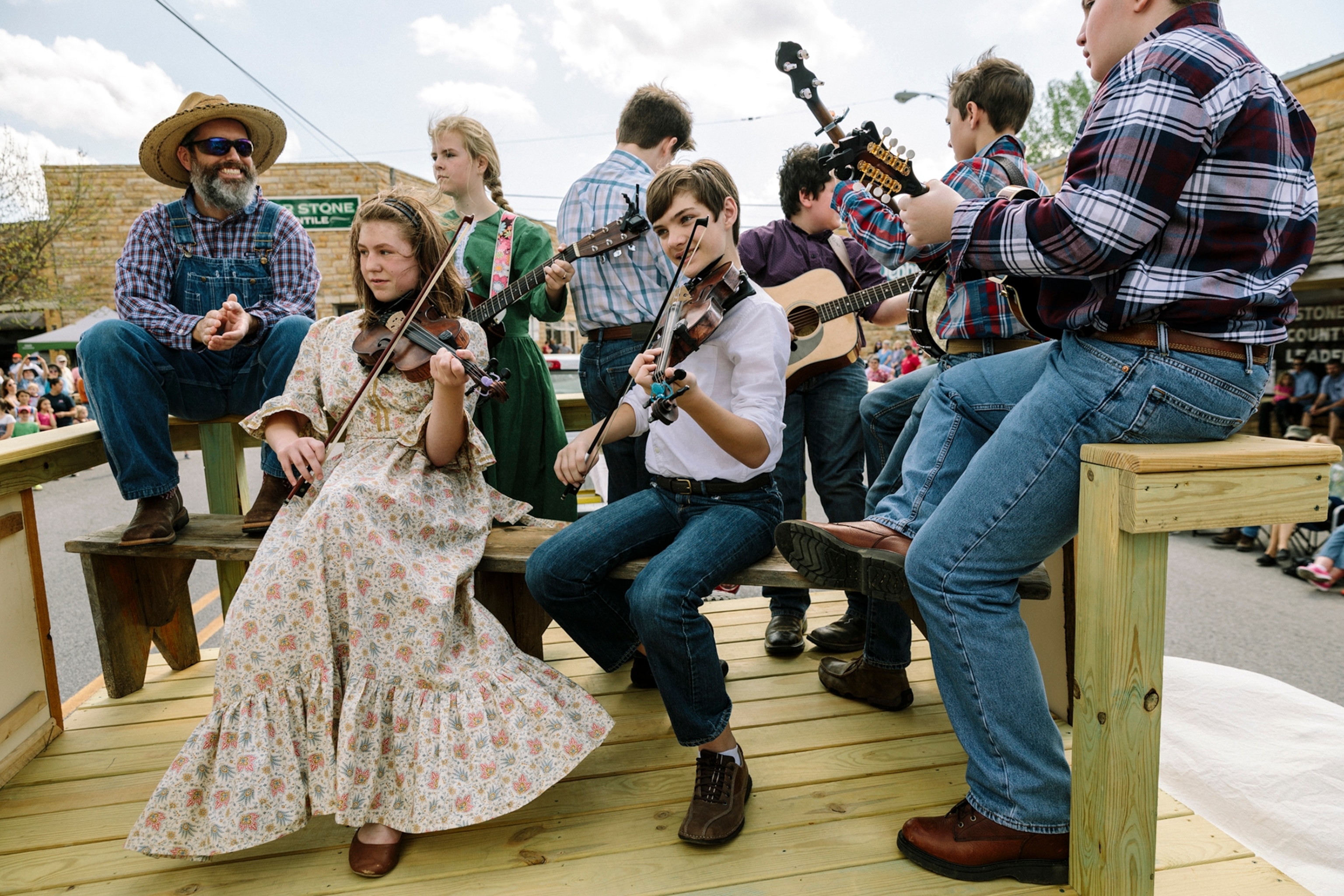 the annual Folk Festival Parade in Mountain View, Arkansas
