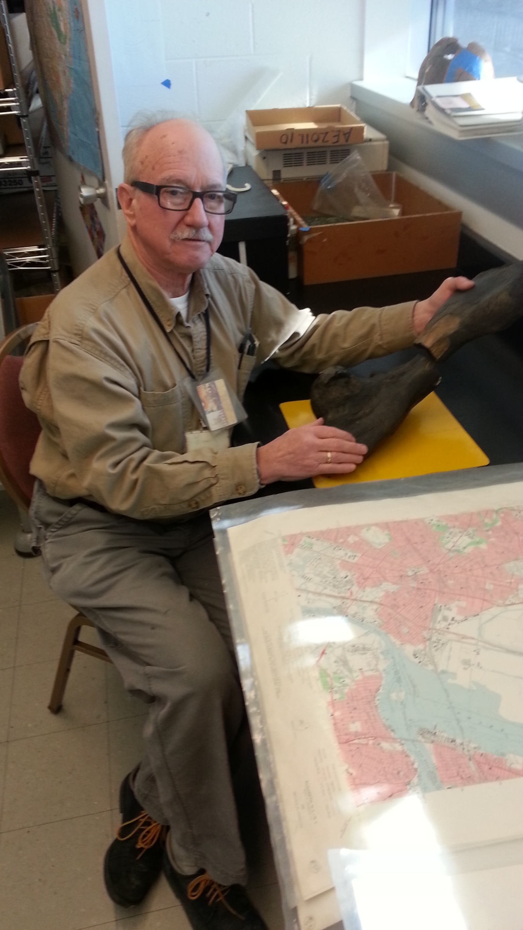 David Parris holds Atlantochelys. Photo courtesy Jason Schein.