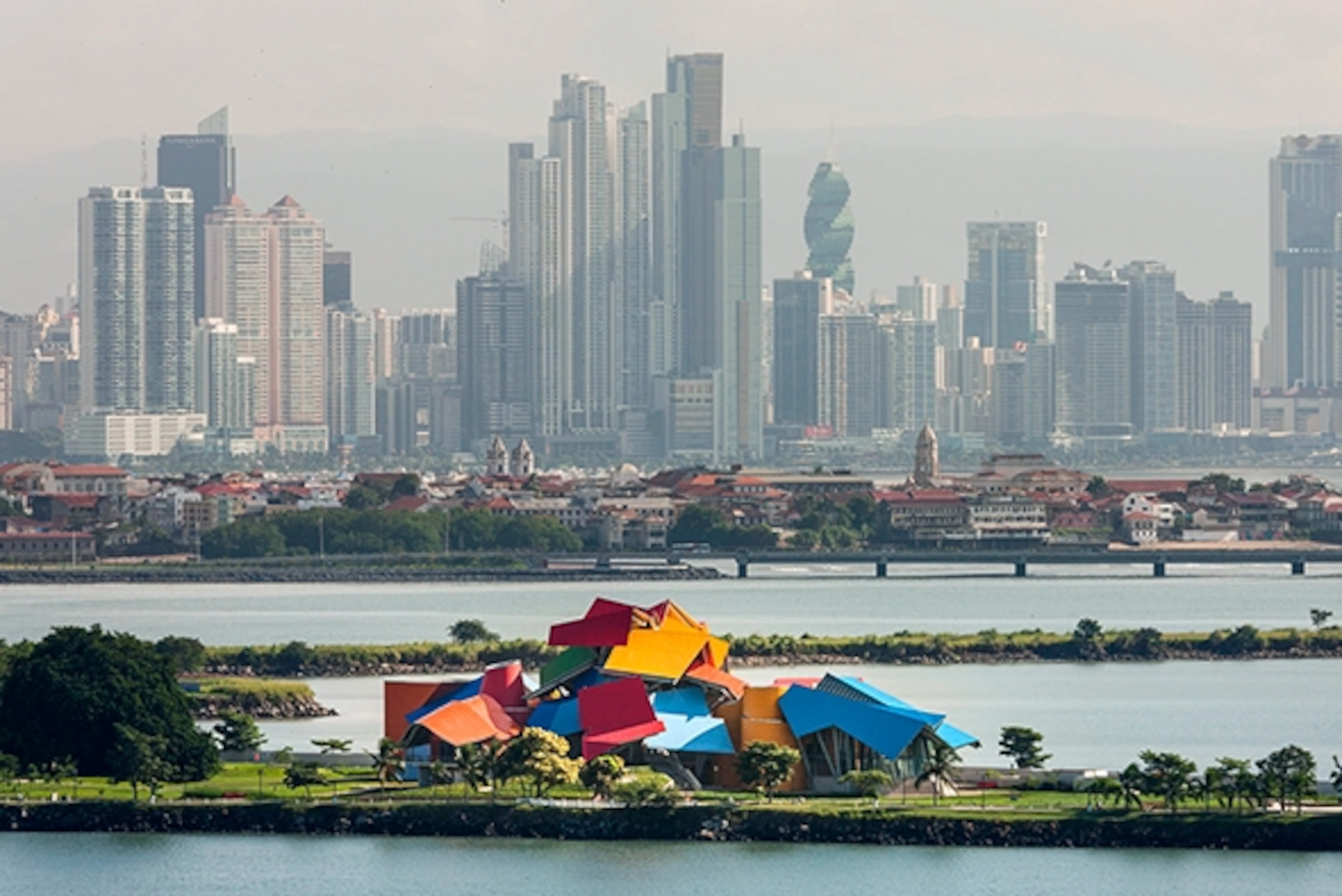 The Biomuseo against Panama City's skylline (Photograph by Fernando Alda)