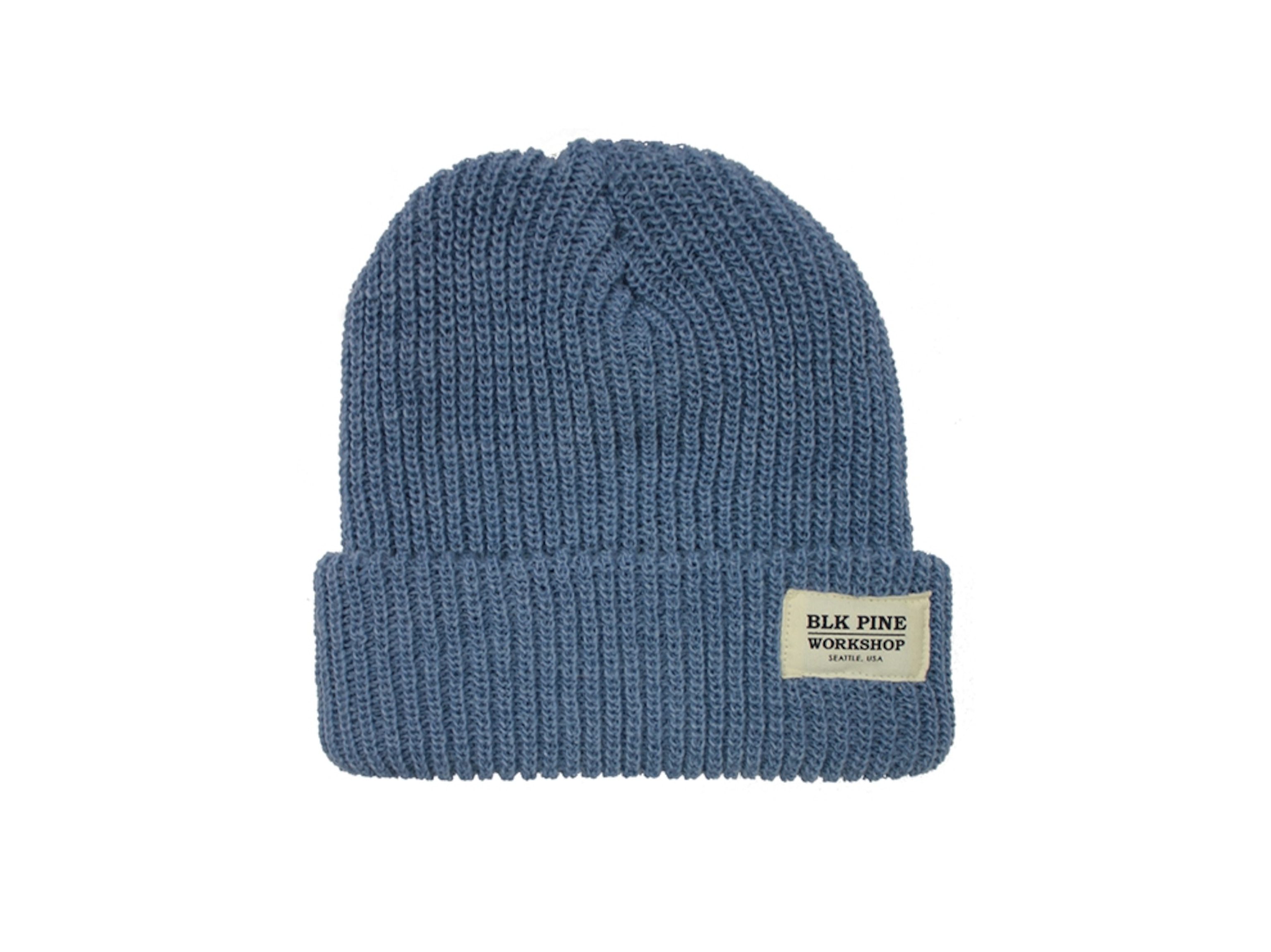 blue knit beanie