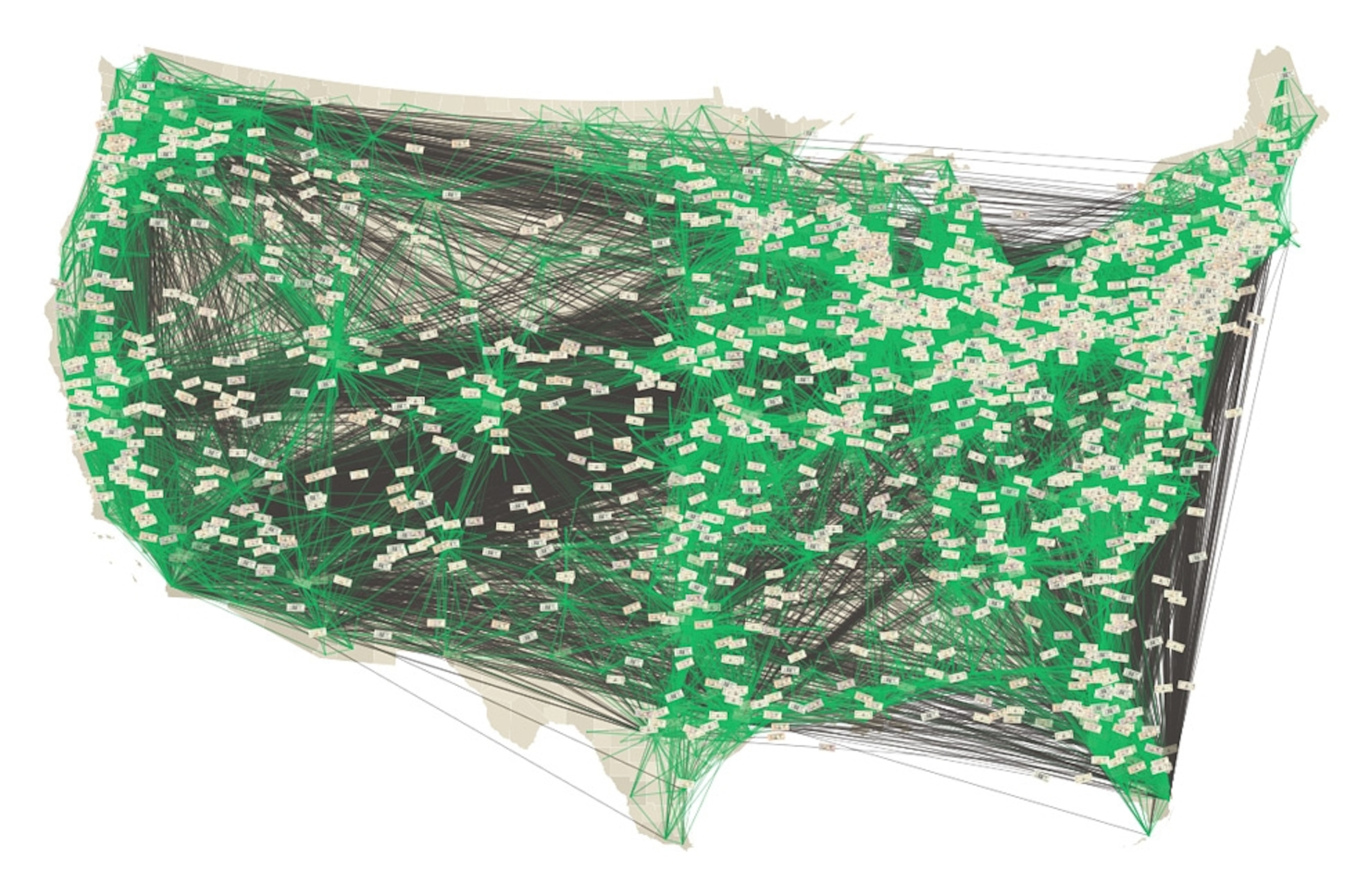 A map of money movement in the U.S. -- among the best science pictures of 2009