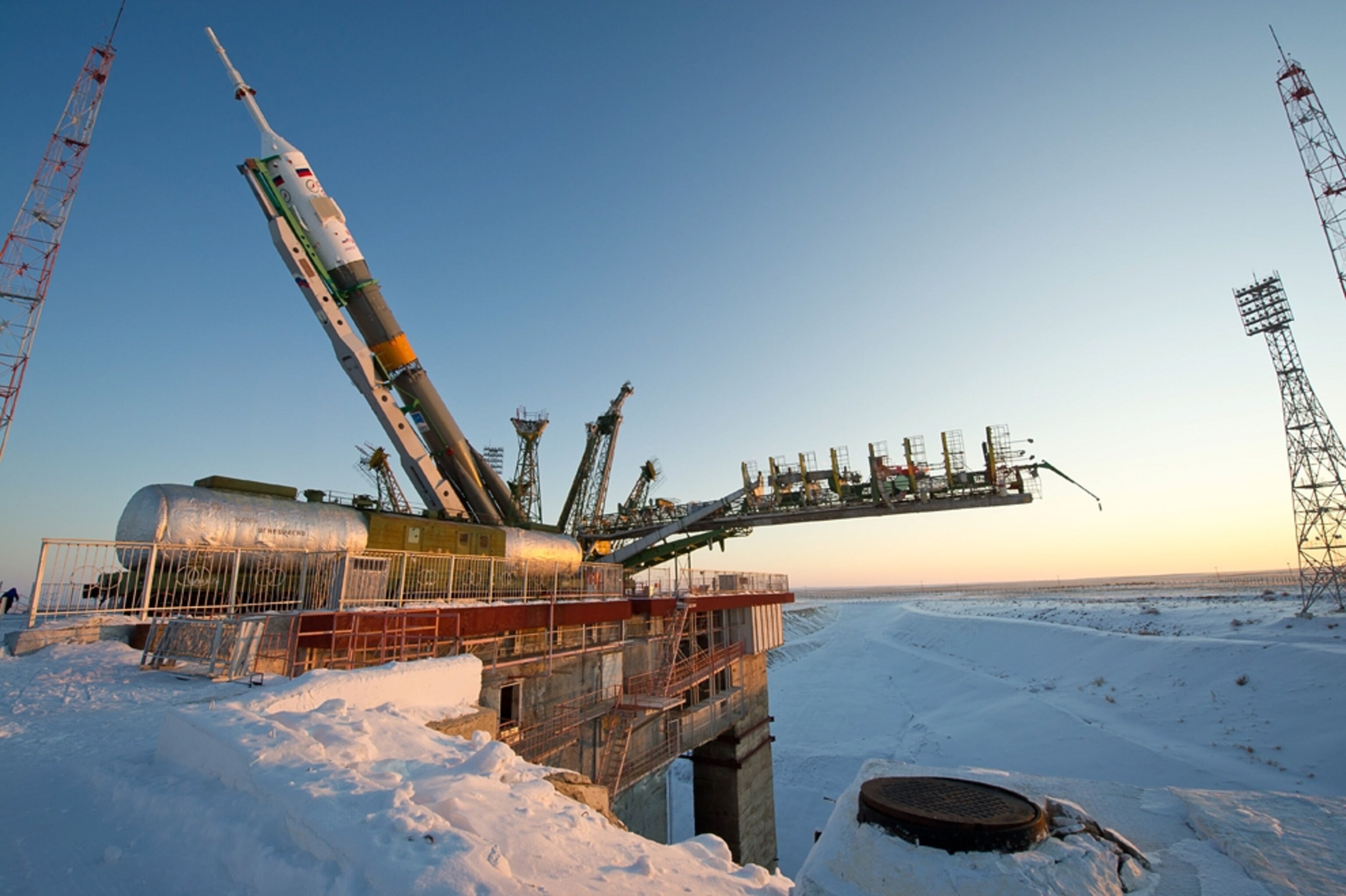 Rocket picture: a Soyuz spacecraft being prepared for launch