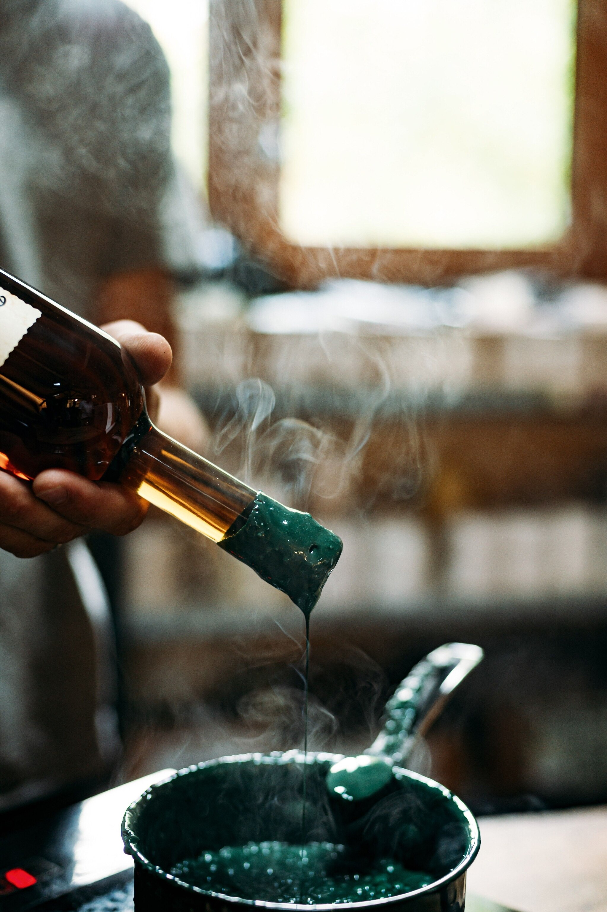 Every bottle of armagnac produced at Armagnac Delord is sealed with wax in order to keep evaporation to a minimum.