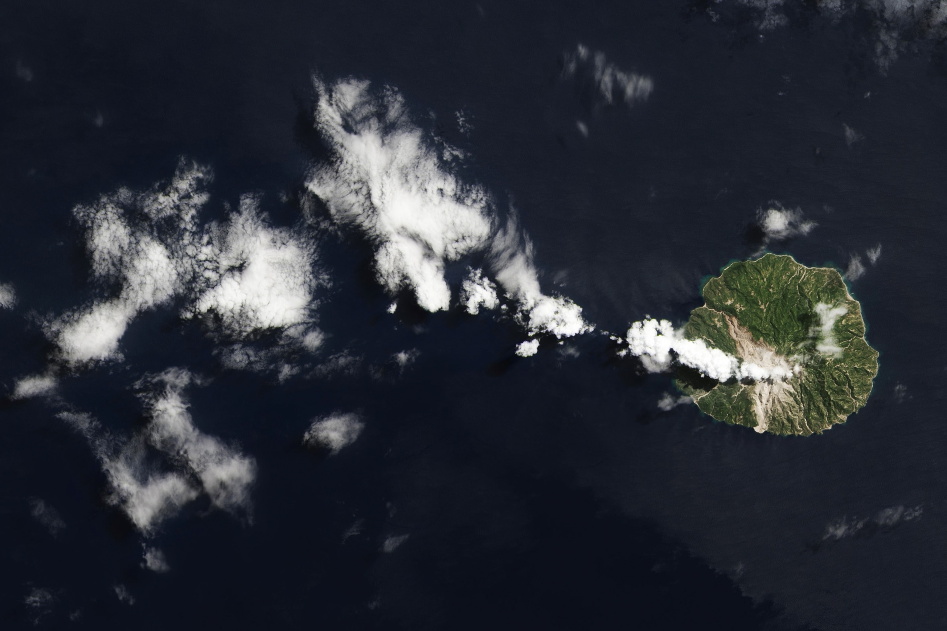 Indonesia’s volcanic Paluweh Island from Landsat 8 orbiter.