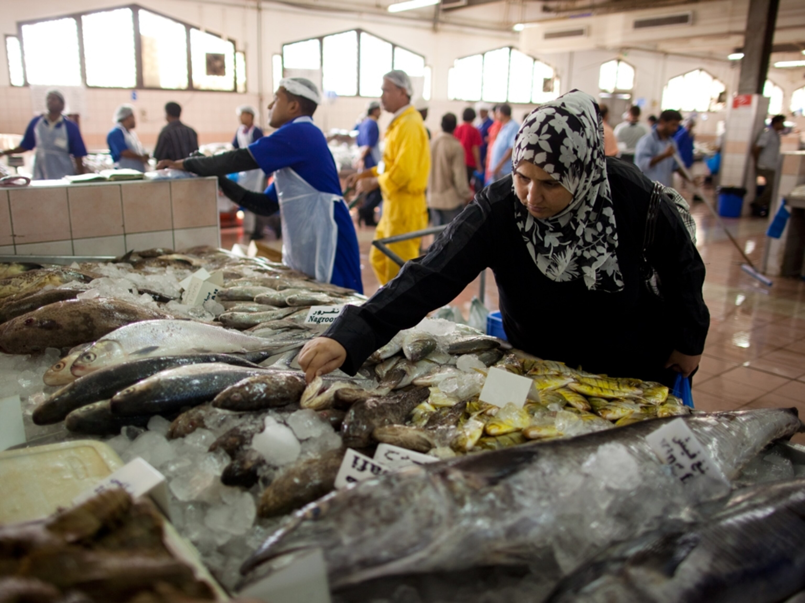 Woman at fish market