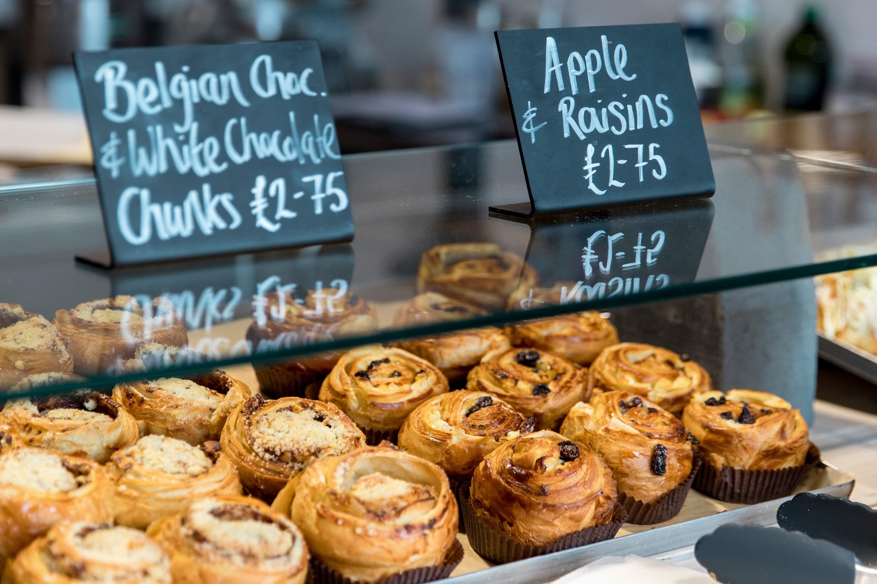Pastries at Rough Hand Made bakery on the Royal Albert Dock.