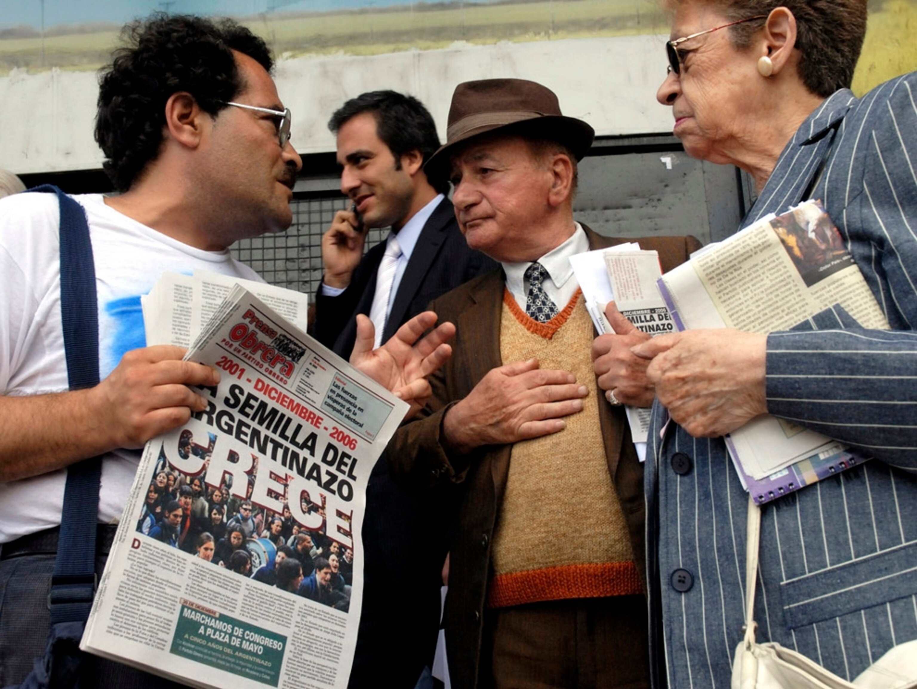 Energetic discussion on politics