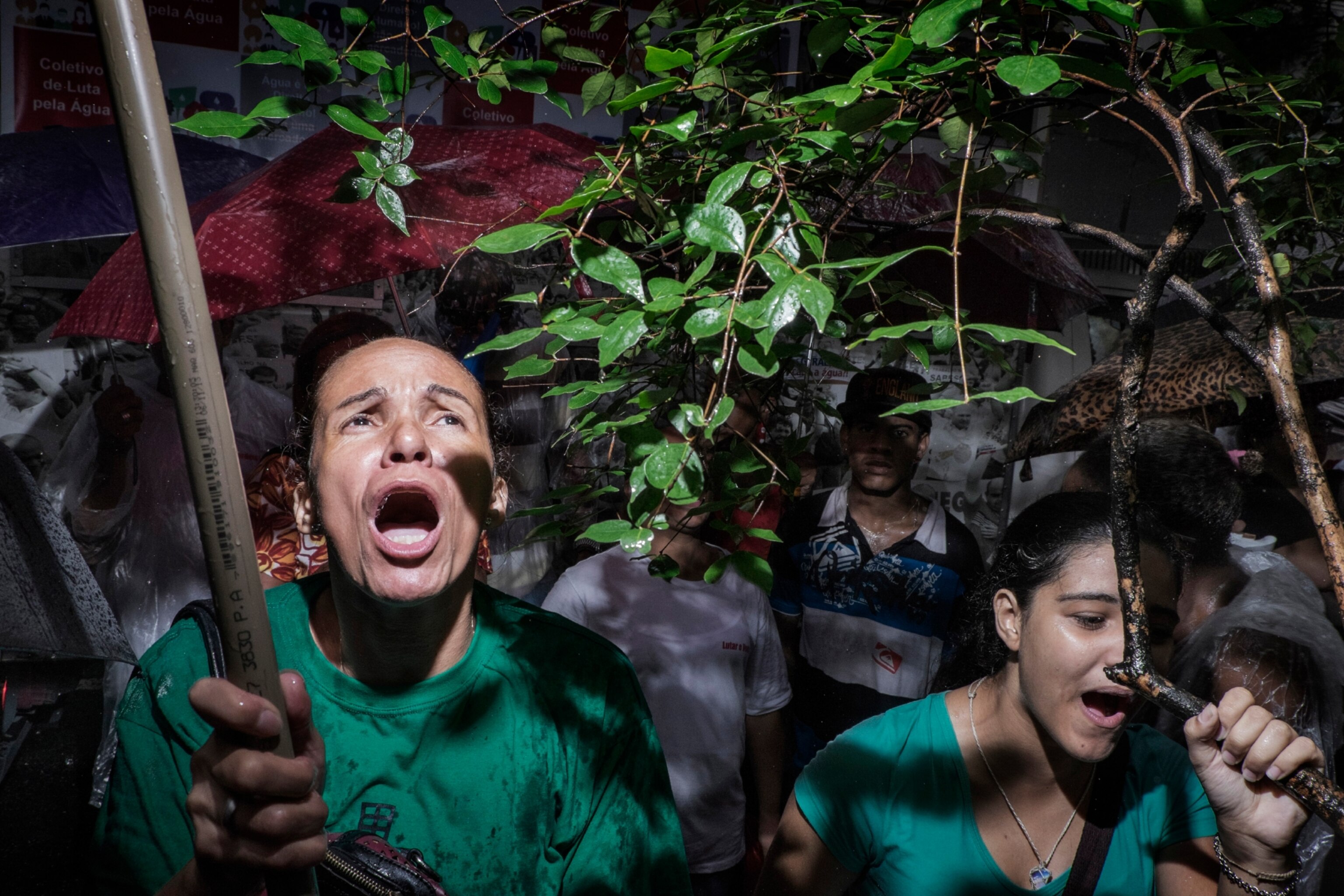protestors in Sao Paolo