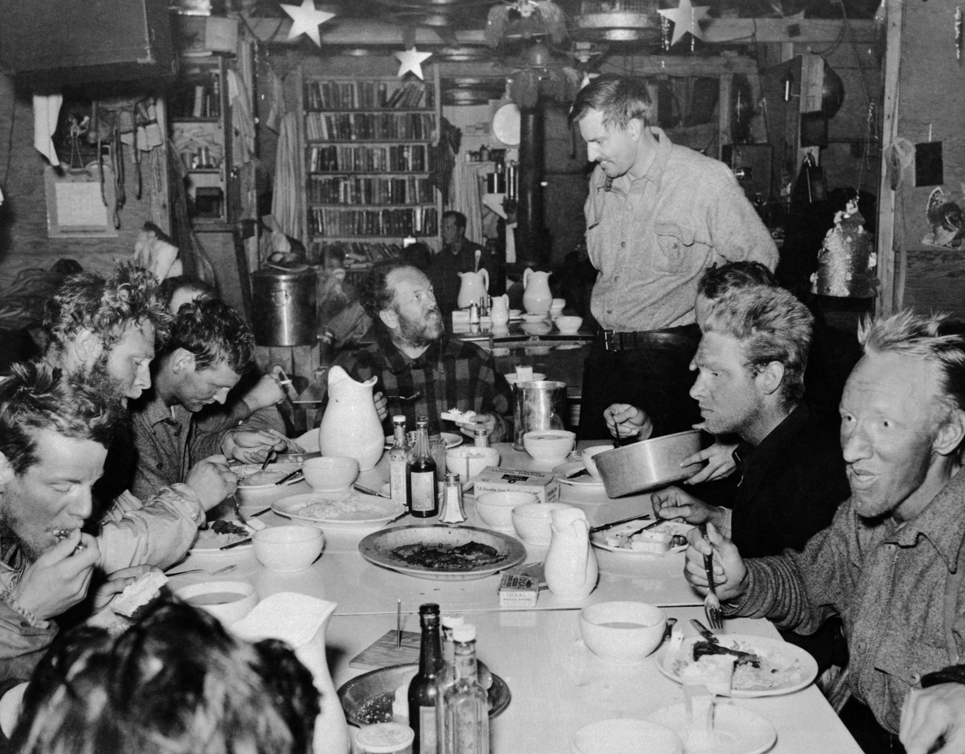 expedition members celebrating Christmas
