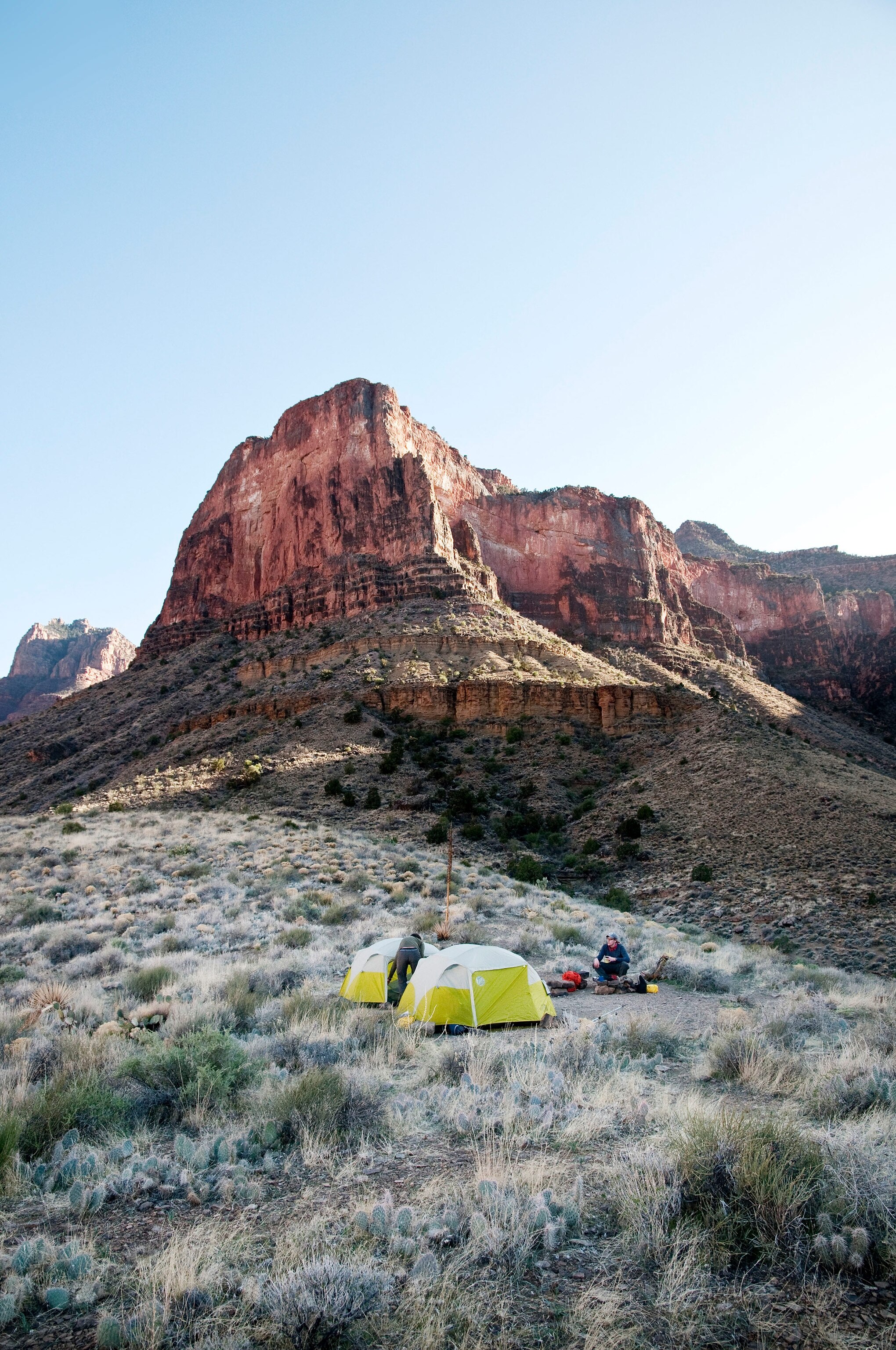 camping along East Horsehoe Mesa Trail in Grand Canyon National Park in Arizona