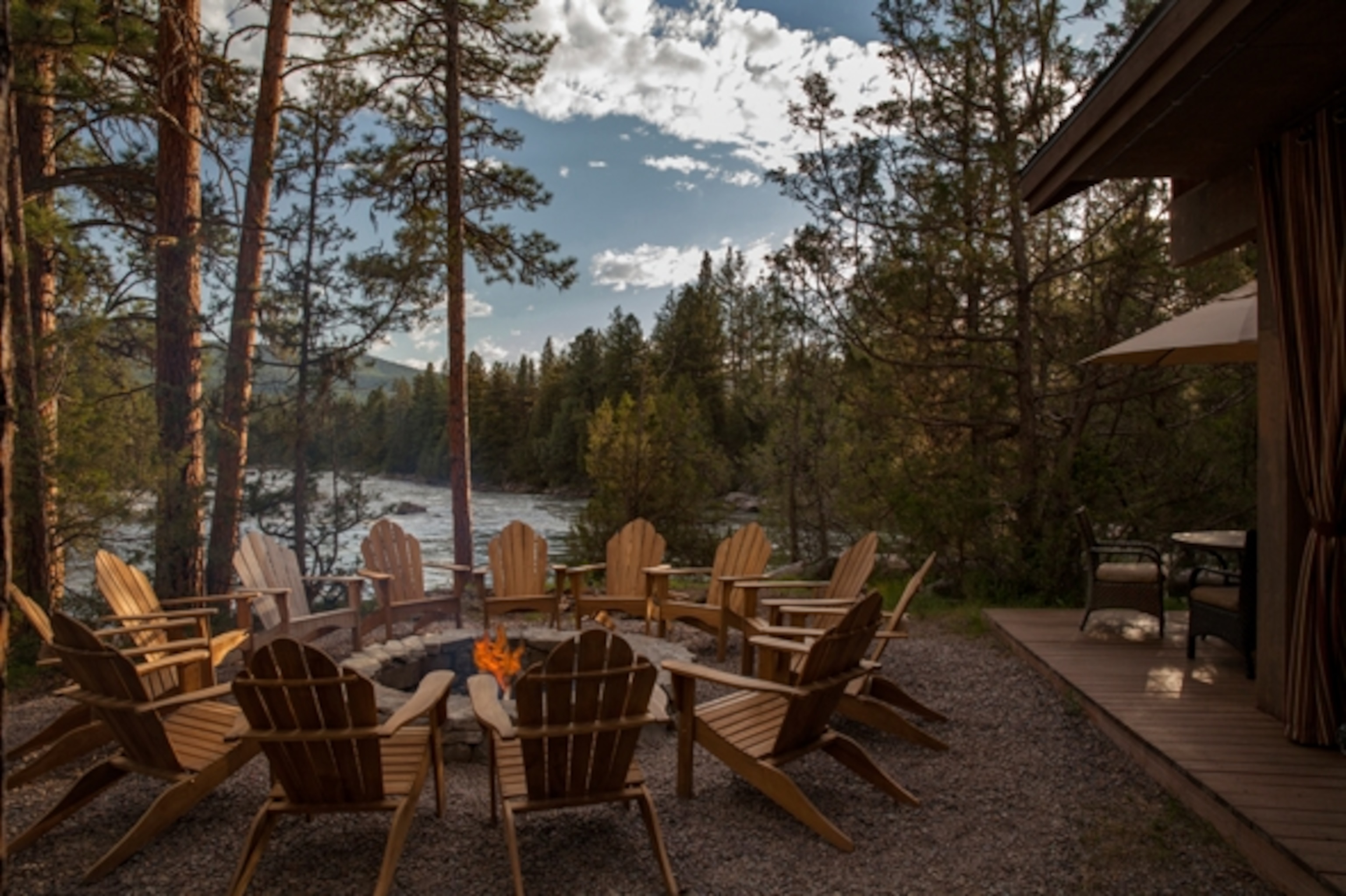 Outside the dining pavillion at the River Camp. (Photograph courtesy The Resort at Paws Up)