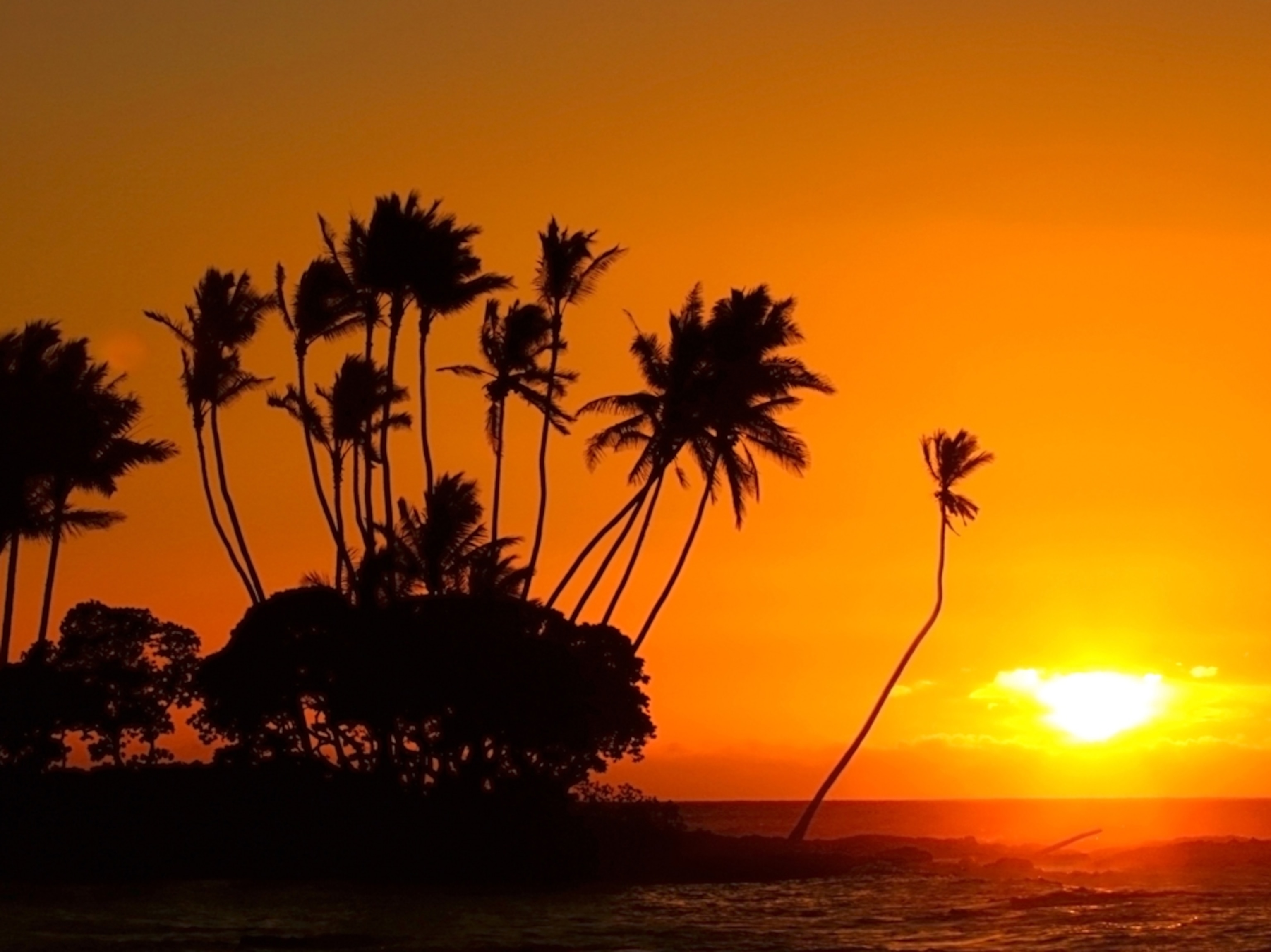sun setting over Hawaiian beach