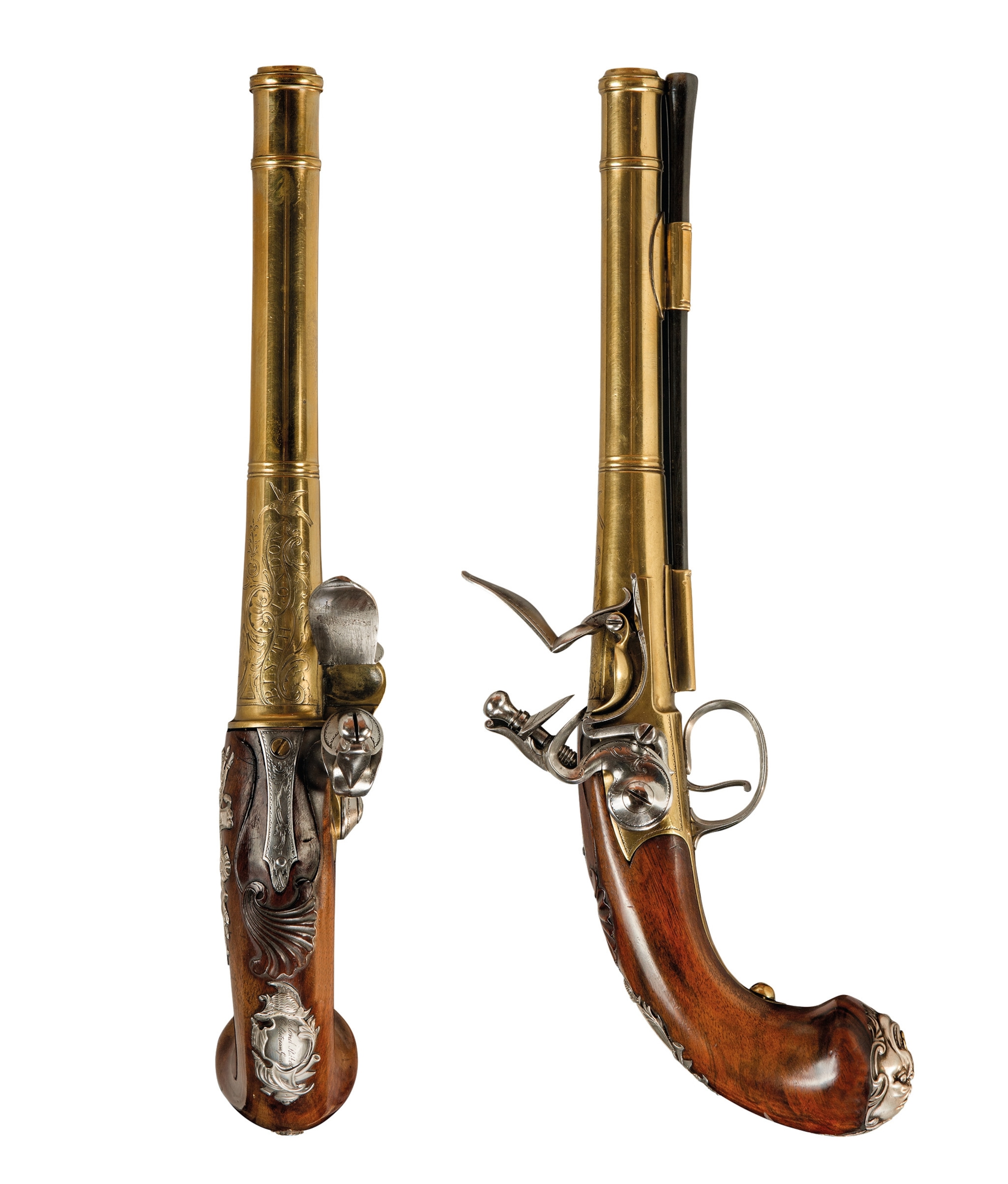 A pair of mid-18th-century guns is pictured.