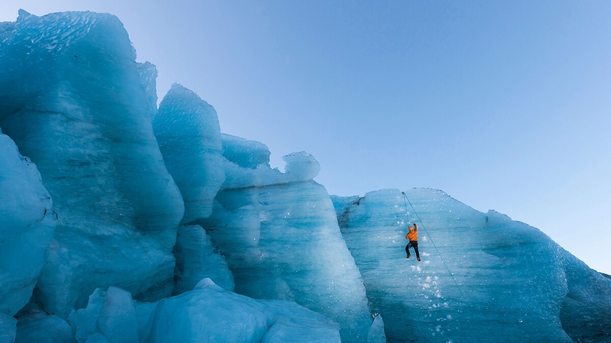 Ice Climb Untouched Routes in Iceland