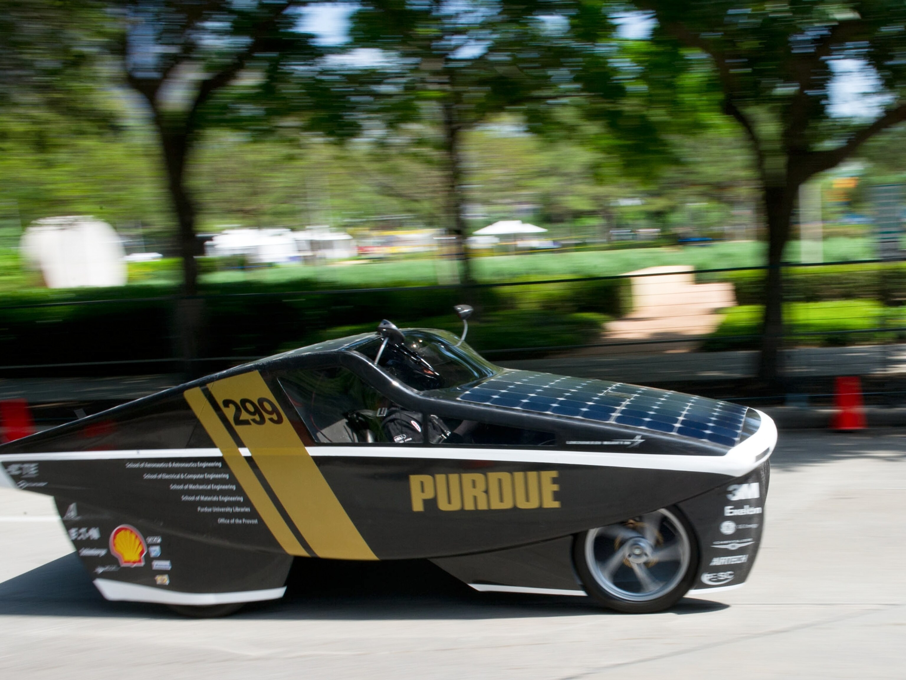Picture - solar car designed by Purdue University team