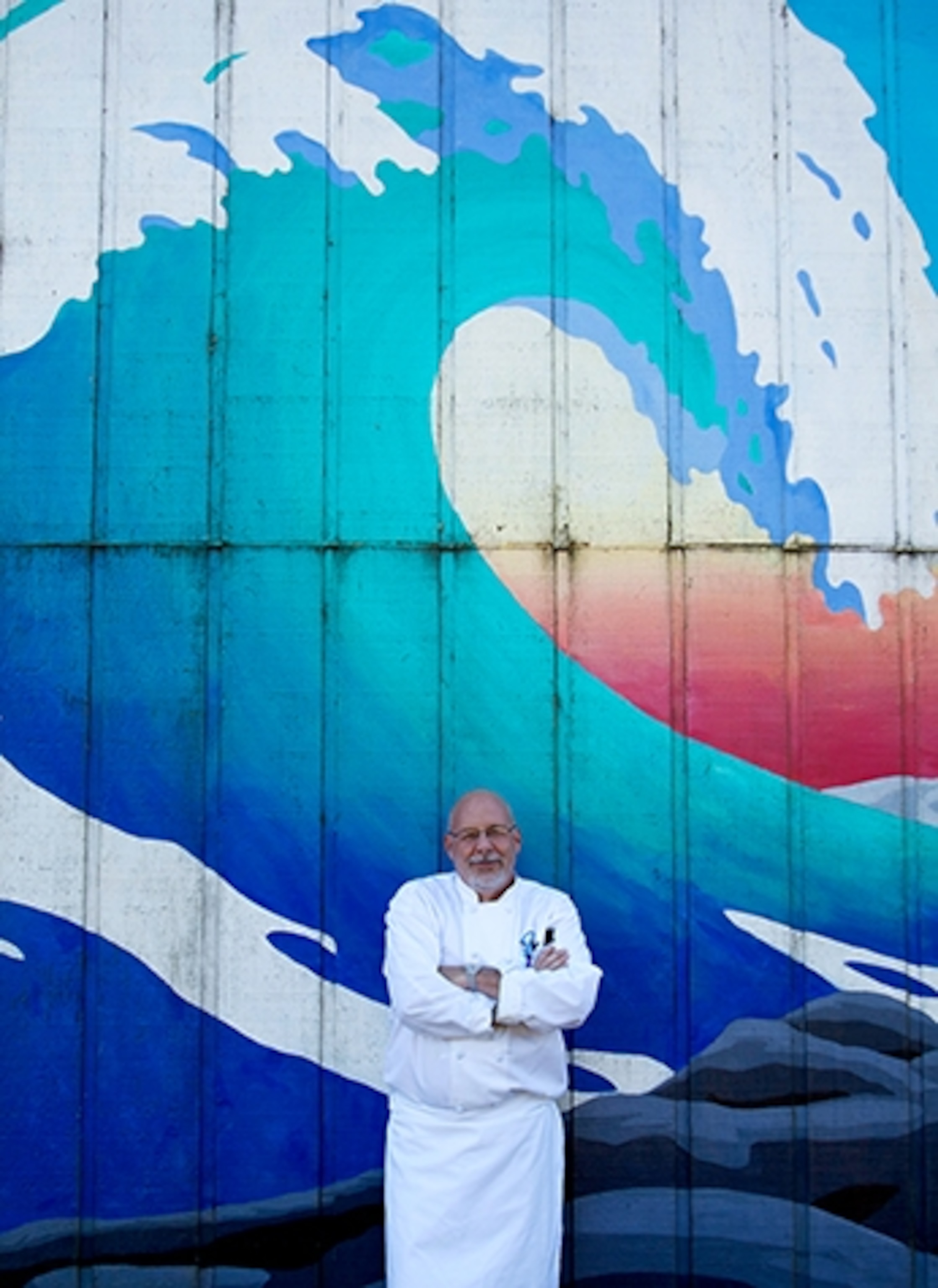 Manzanita break: A salty mural announces Big Wave Cafe, owned by chef Brian Williams. (Photograph by Susan Seubert)
