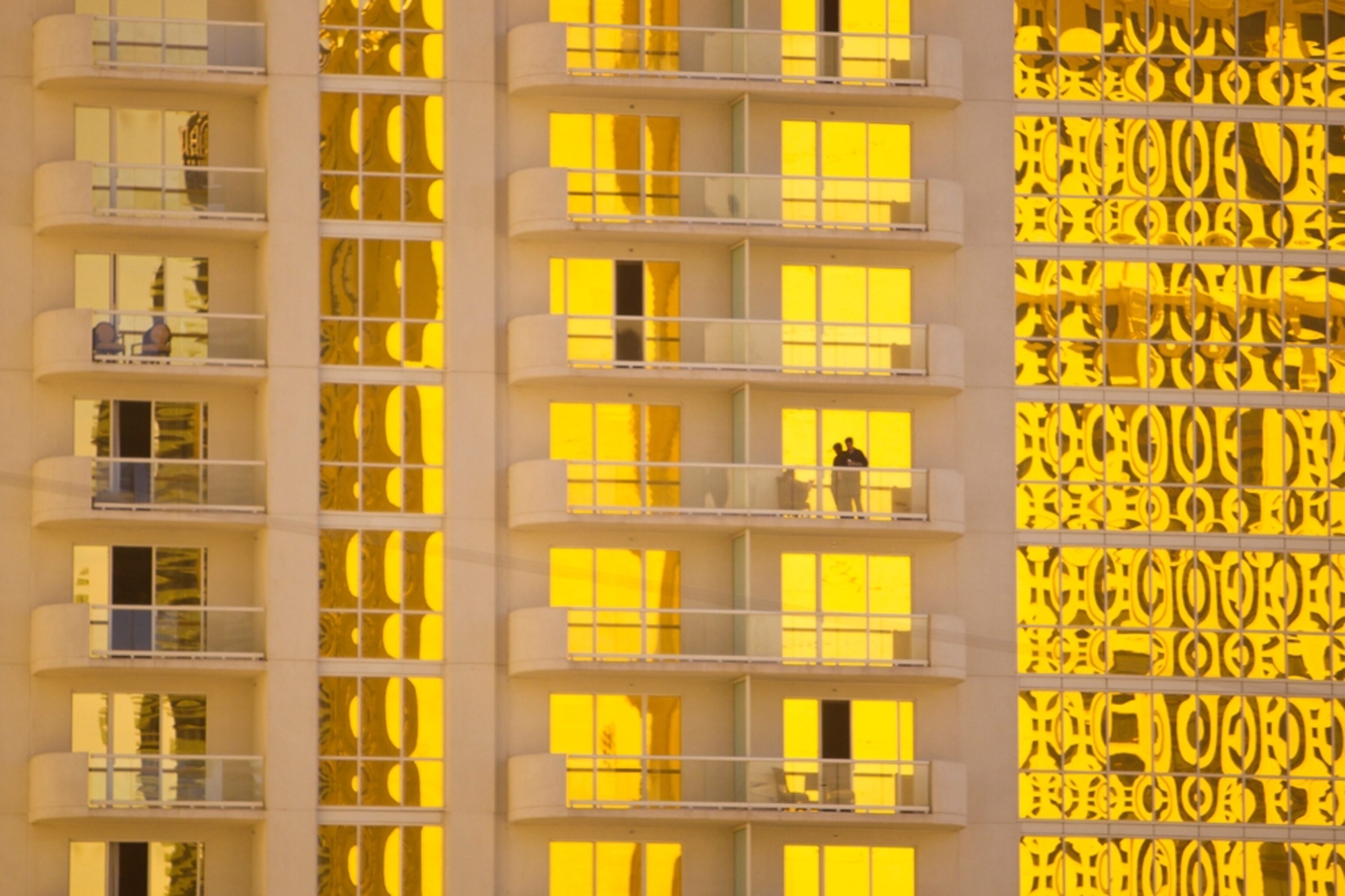 sunlight reflecting off casino windows, Las Vegas