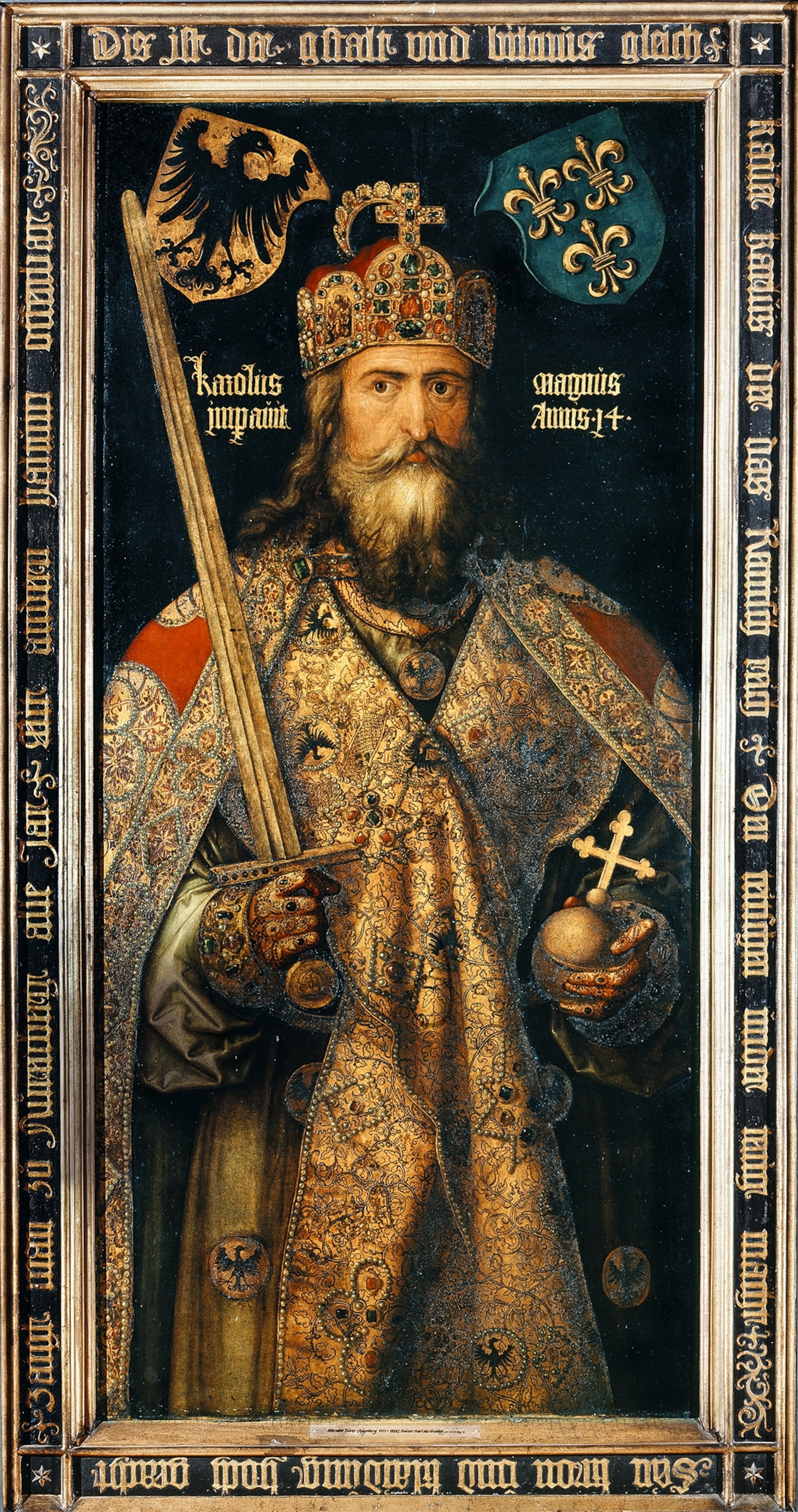 Charlemagne with the insignia of the Holy Roman Empire.