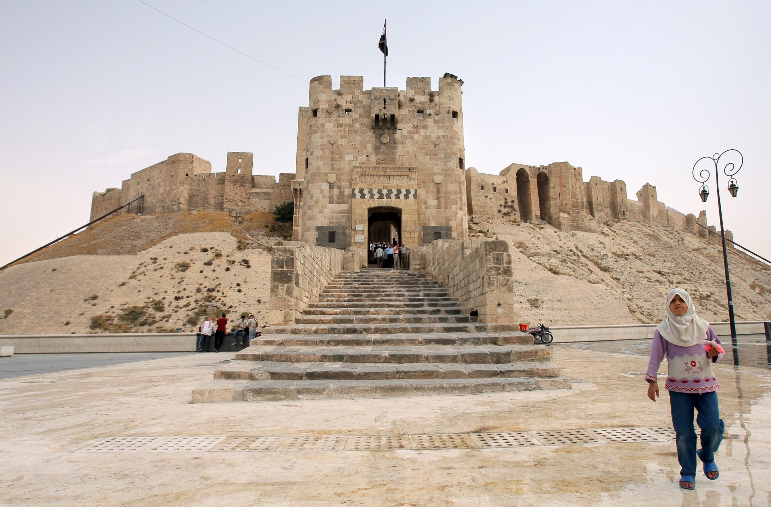 the outer gate of the Citadel of Aleppo in Syria