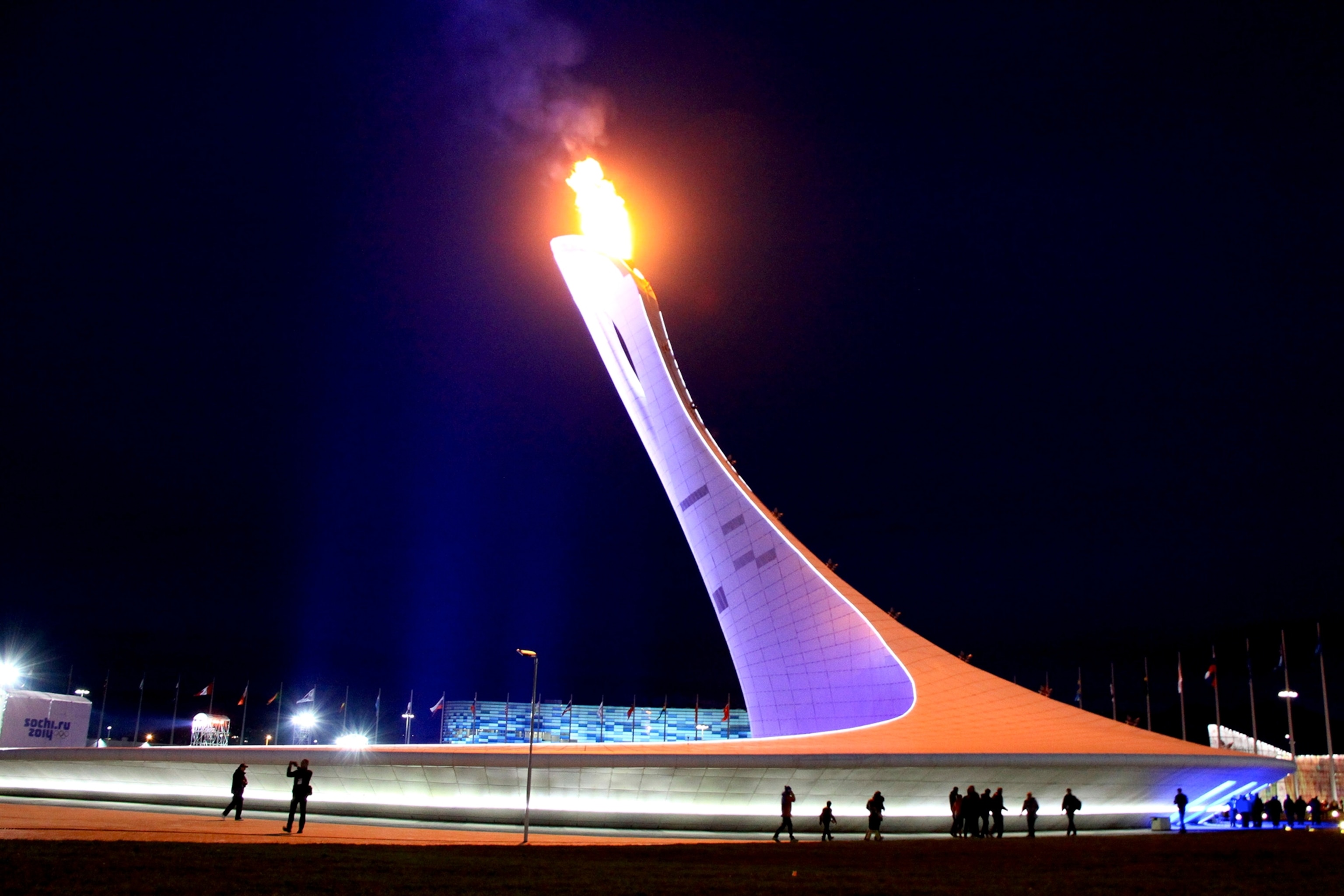 the Olympic torch in Sochi.