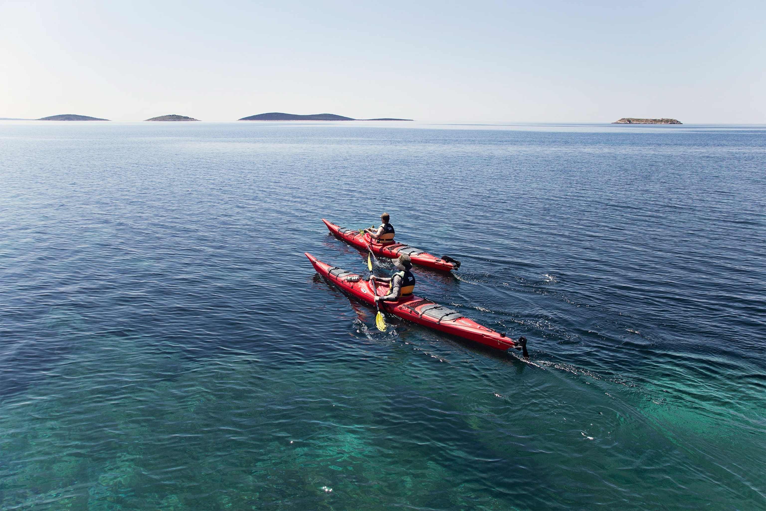 a sea kayaker paddling in Croatia