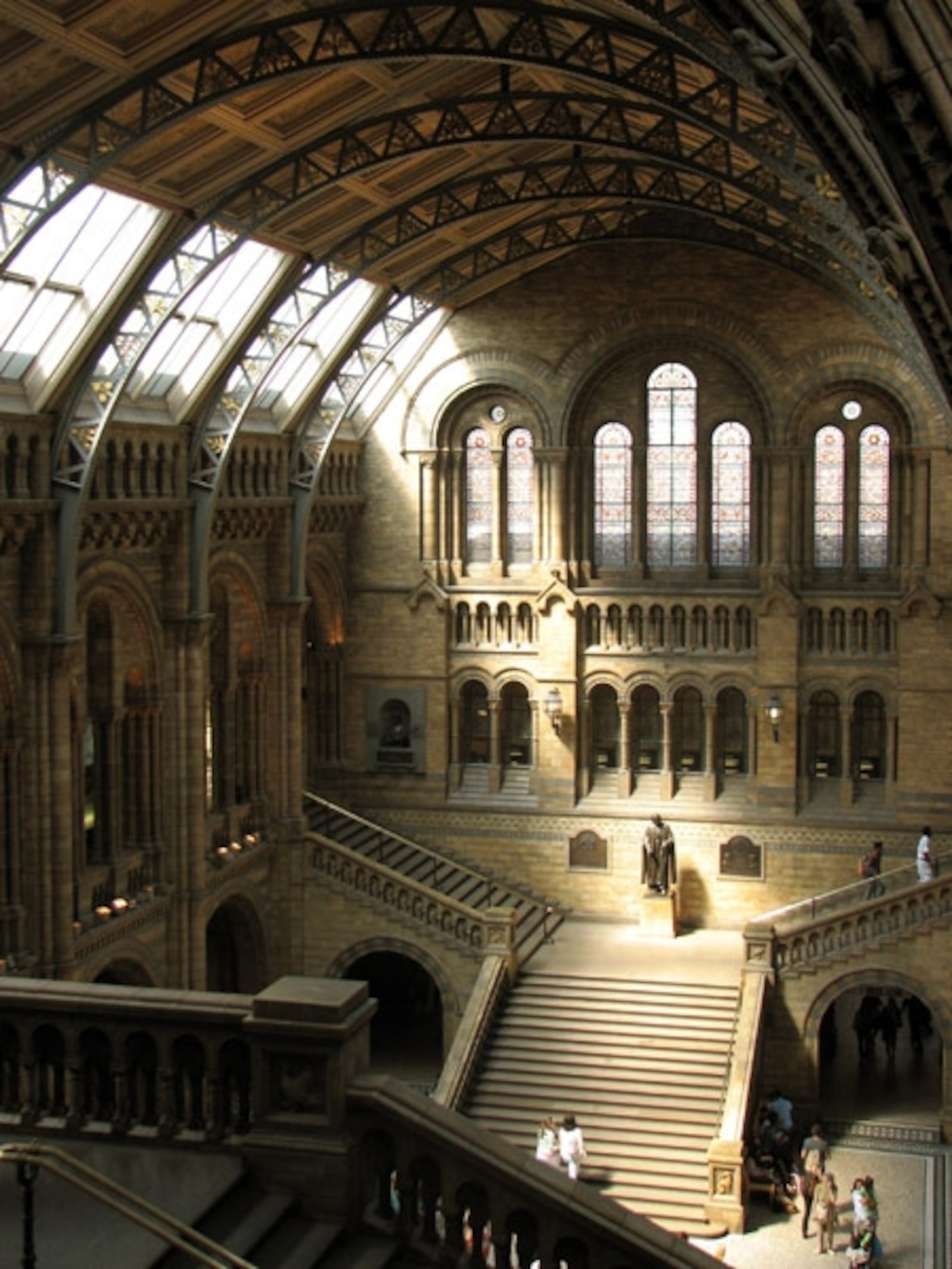 Interior of a museum with arched ceiling