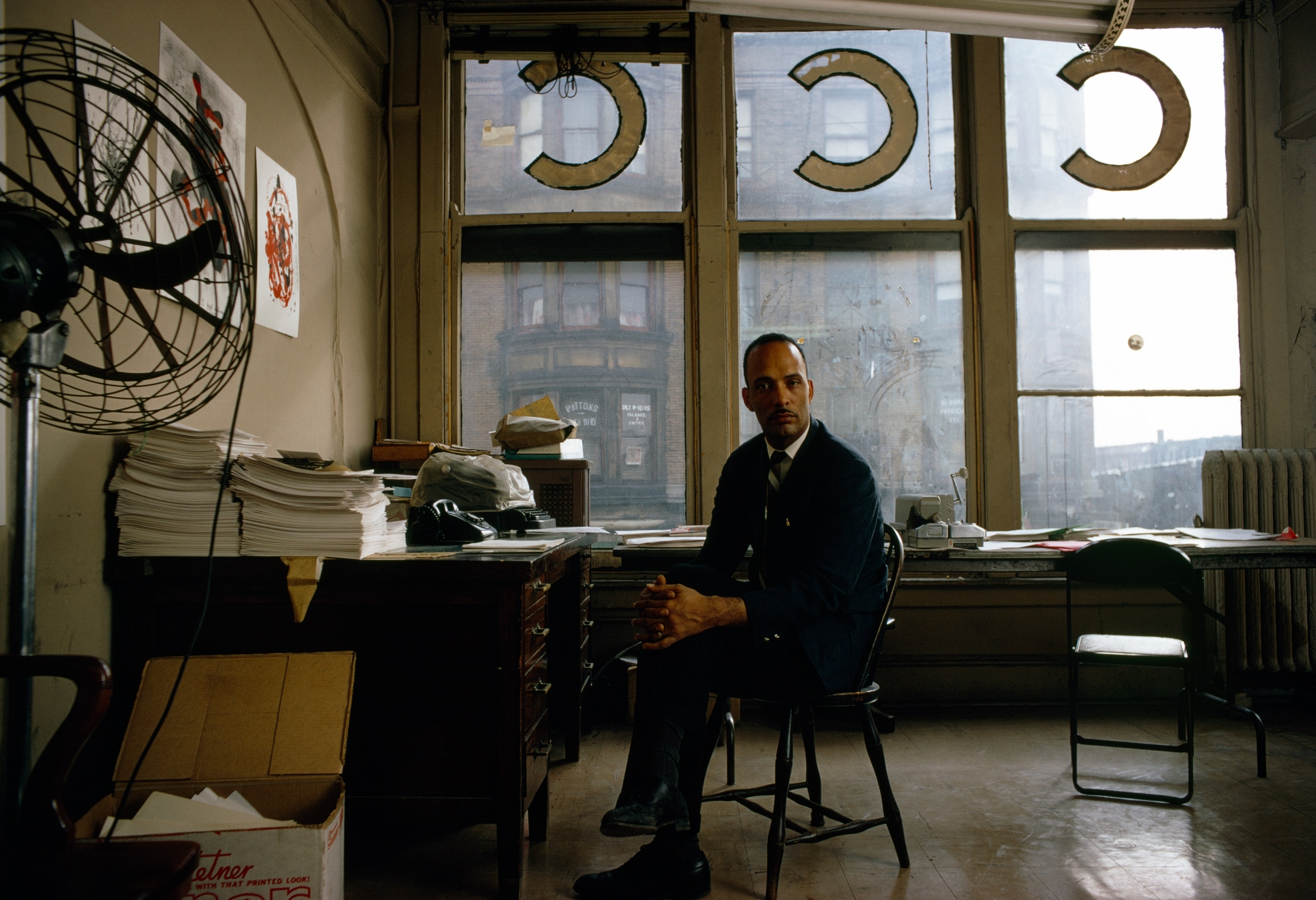 Civil rights leader Albert A. Raby in his office in Chicago