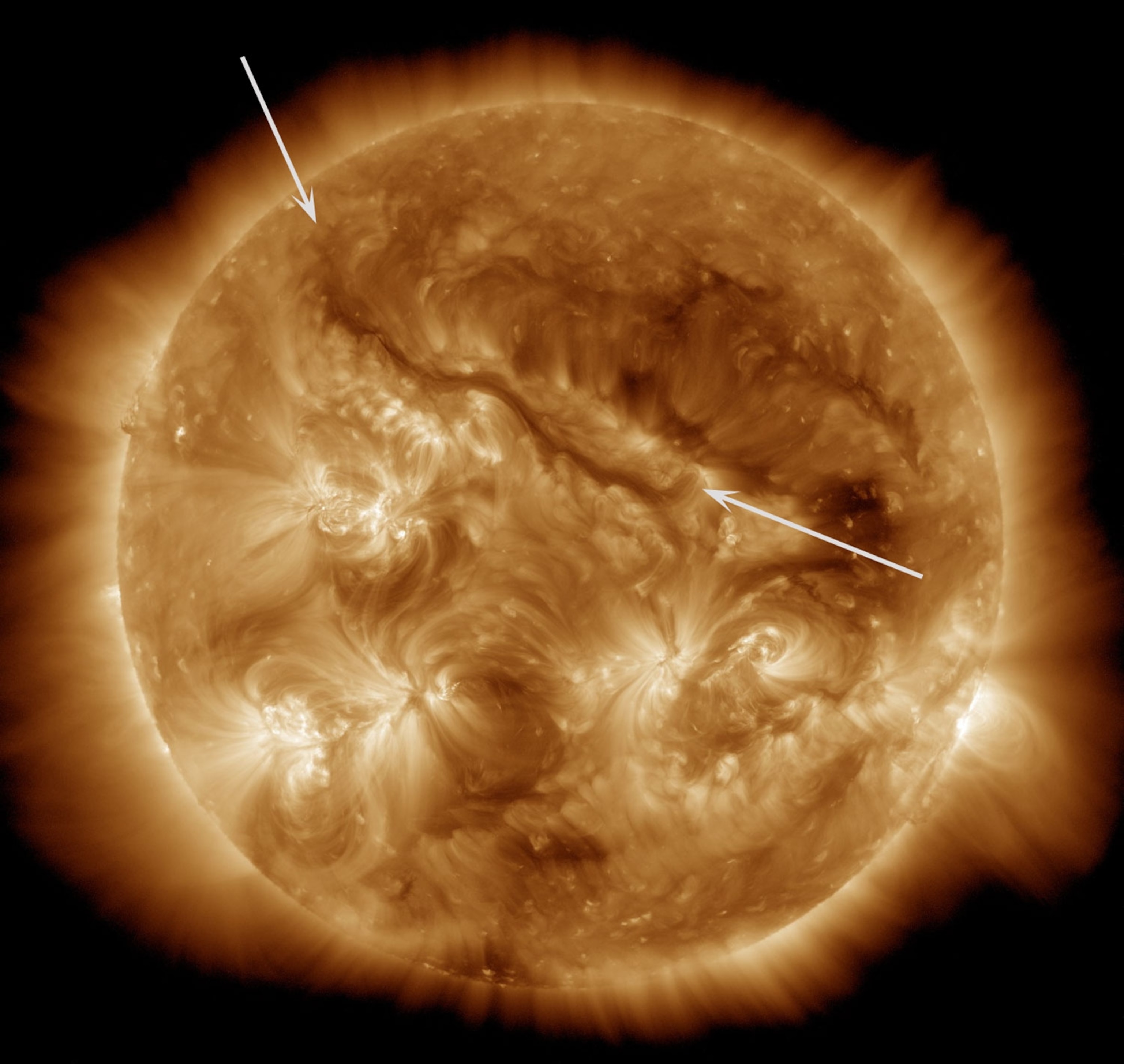 sun with long filament