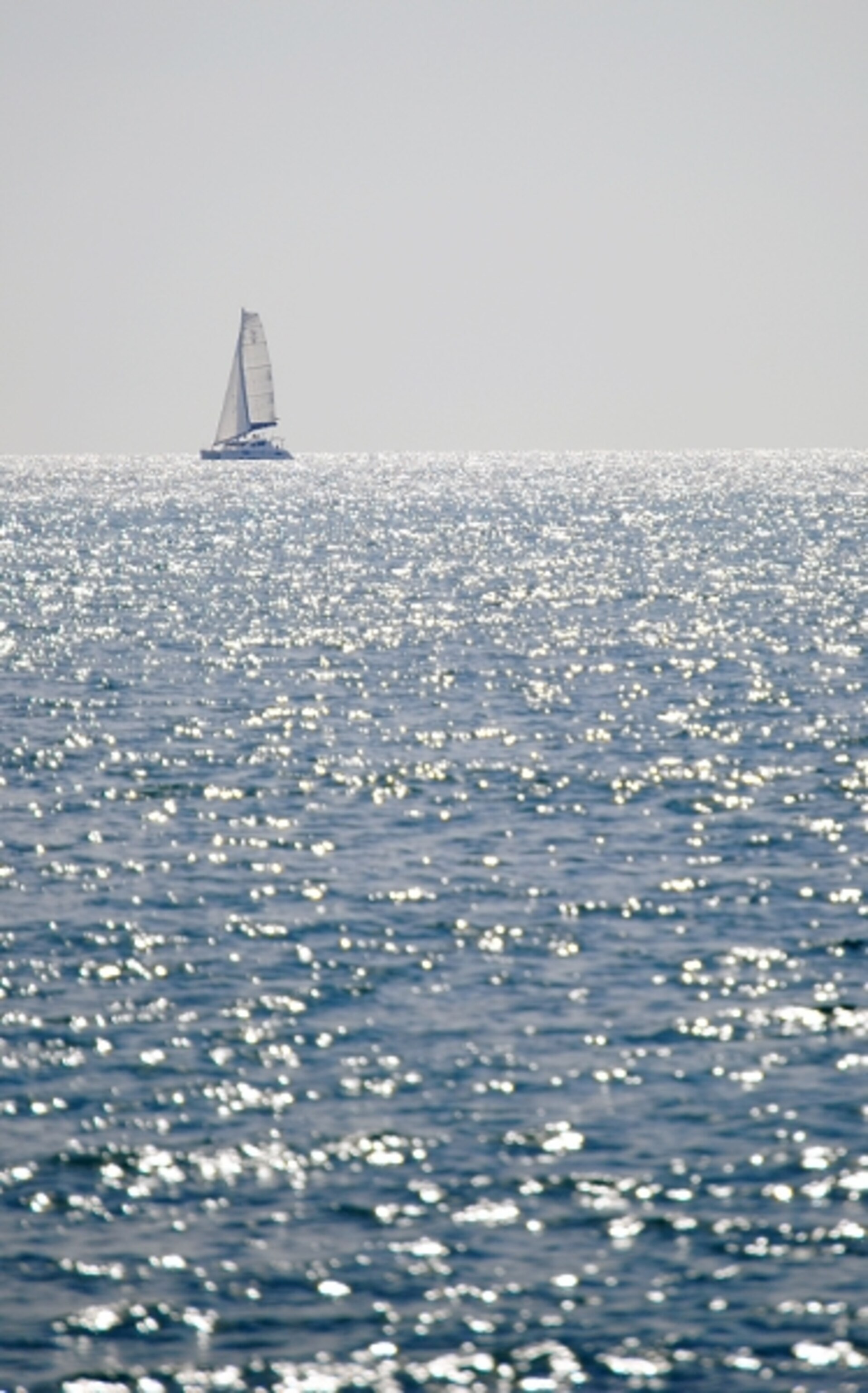 A sailboat at sea in Nice, France.