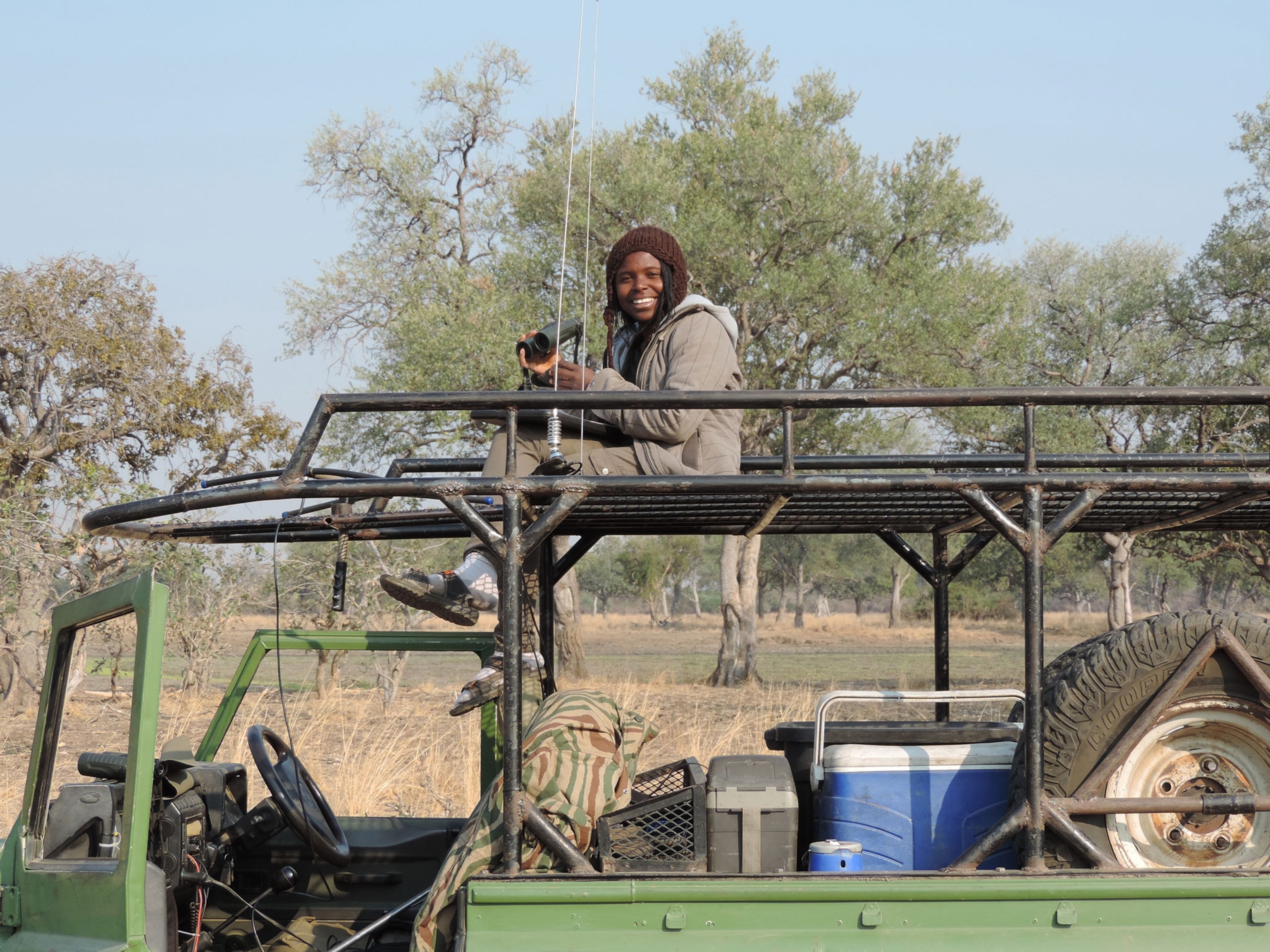 Lion Biologist and 2016 Emerging Explorer Thandiwe Mweetwa in the field
