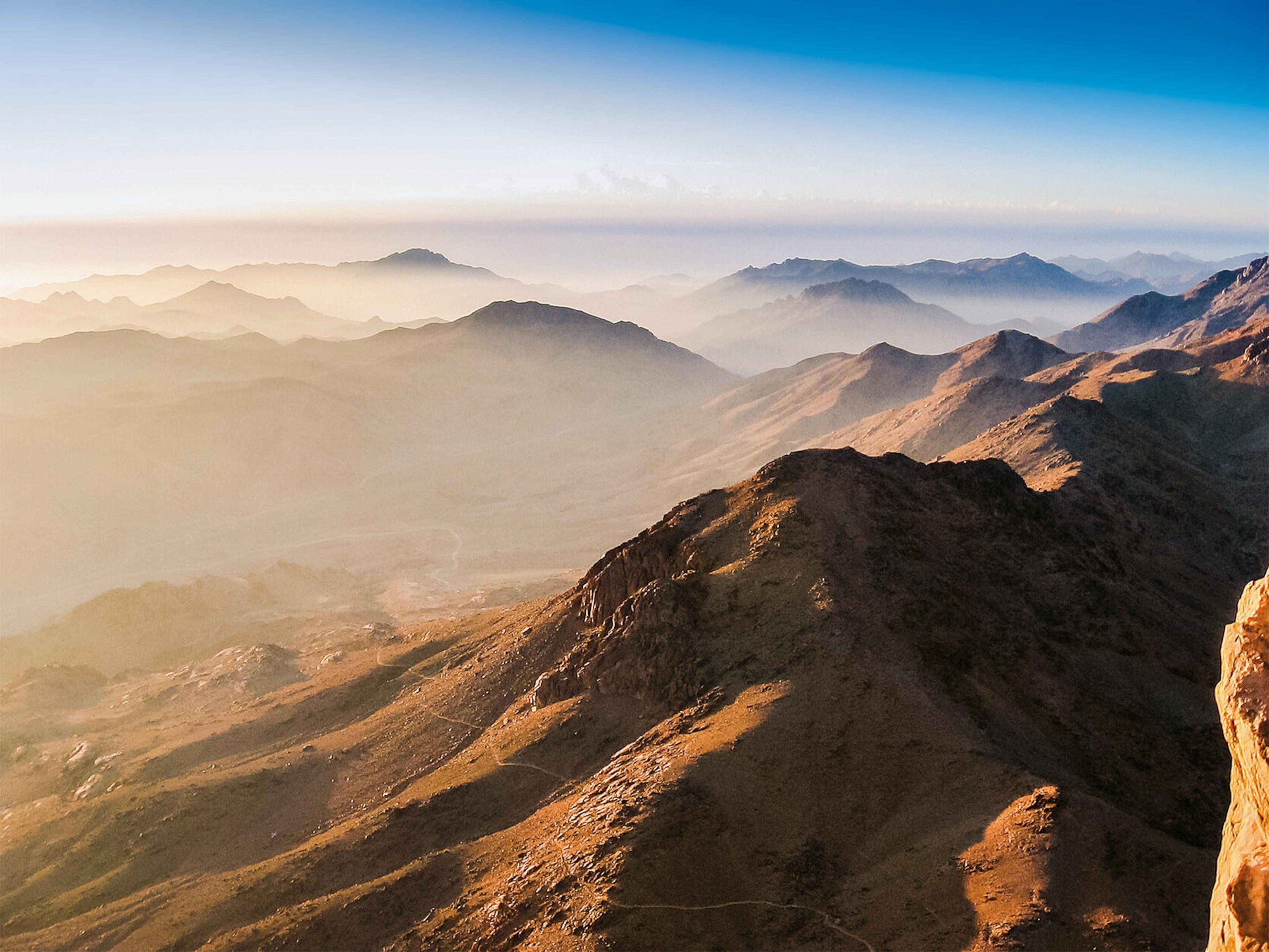 View of the summit from Mount Sinai.