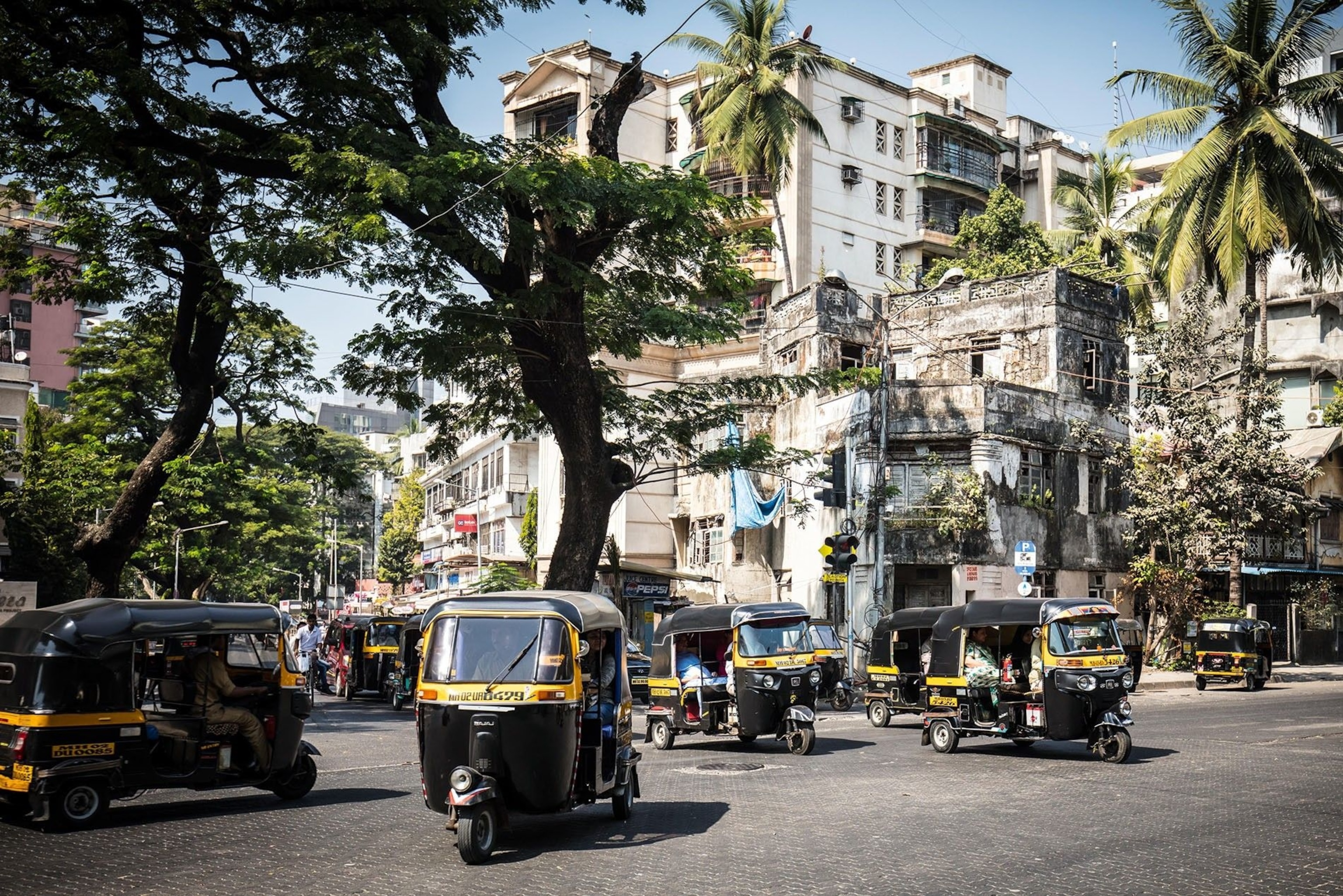 Auto rickshaws in Bandra, where Many of Bollywood's top stars, as well as producers and directors, have properties.