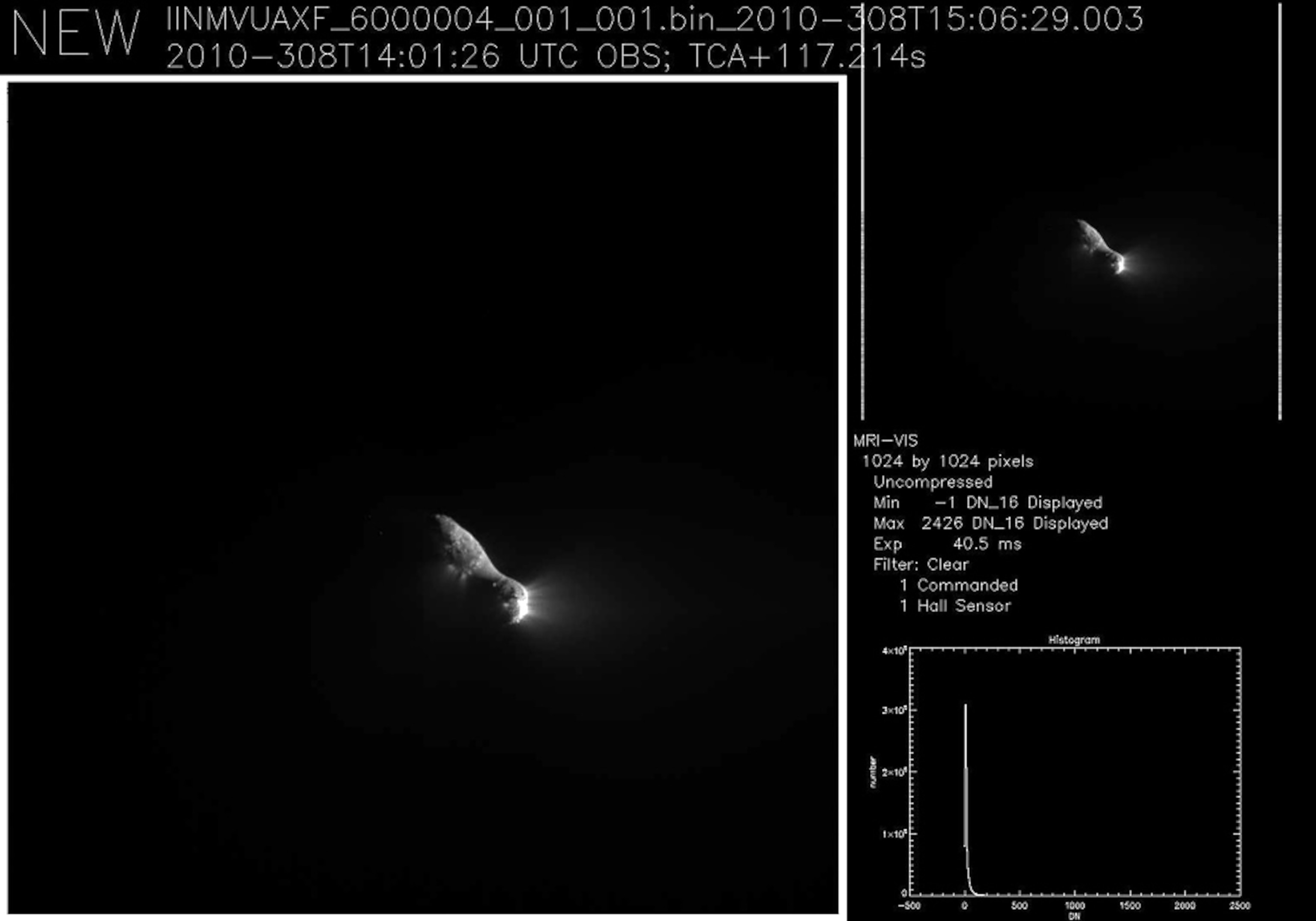 comet Hartley 2 as NASA's EPOXI mission spacecraft approaches.