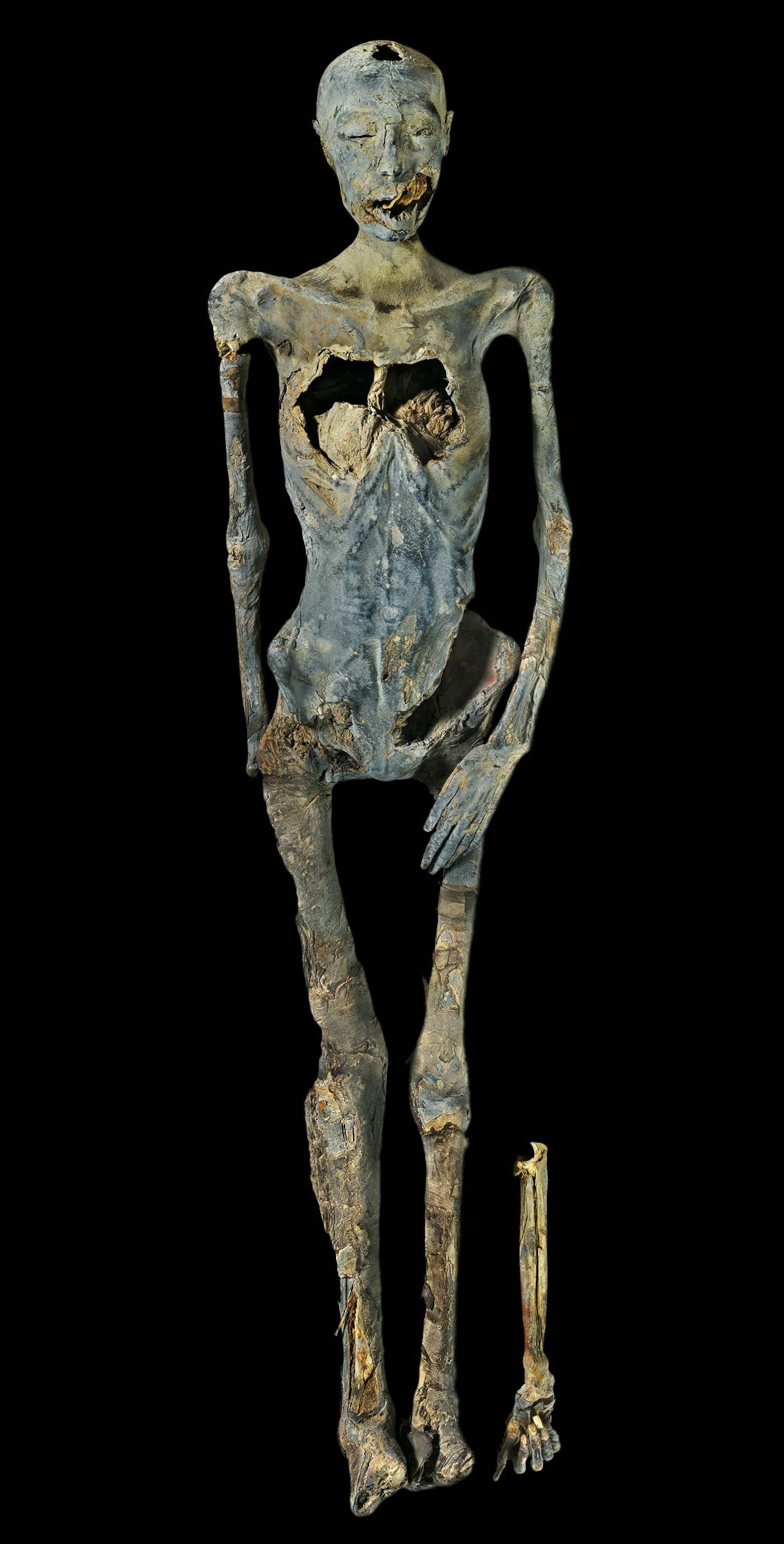 An aerial view of the Younger Lady mummy