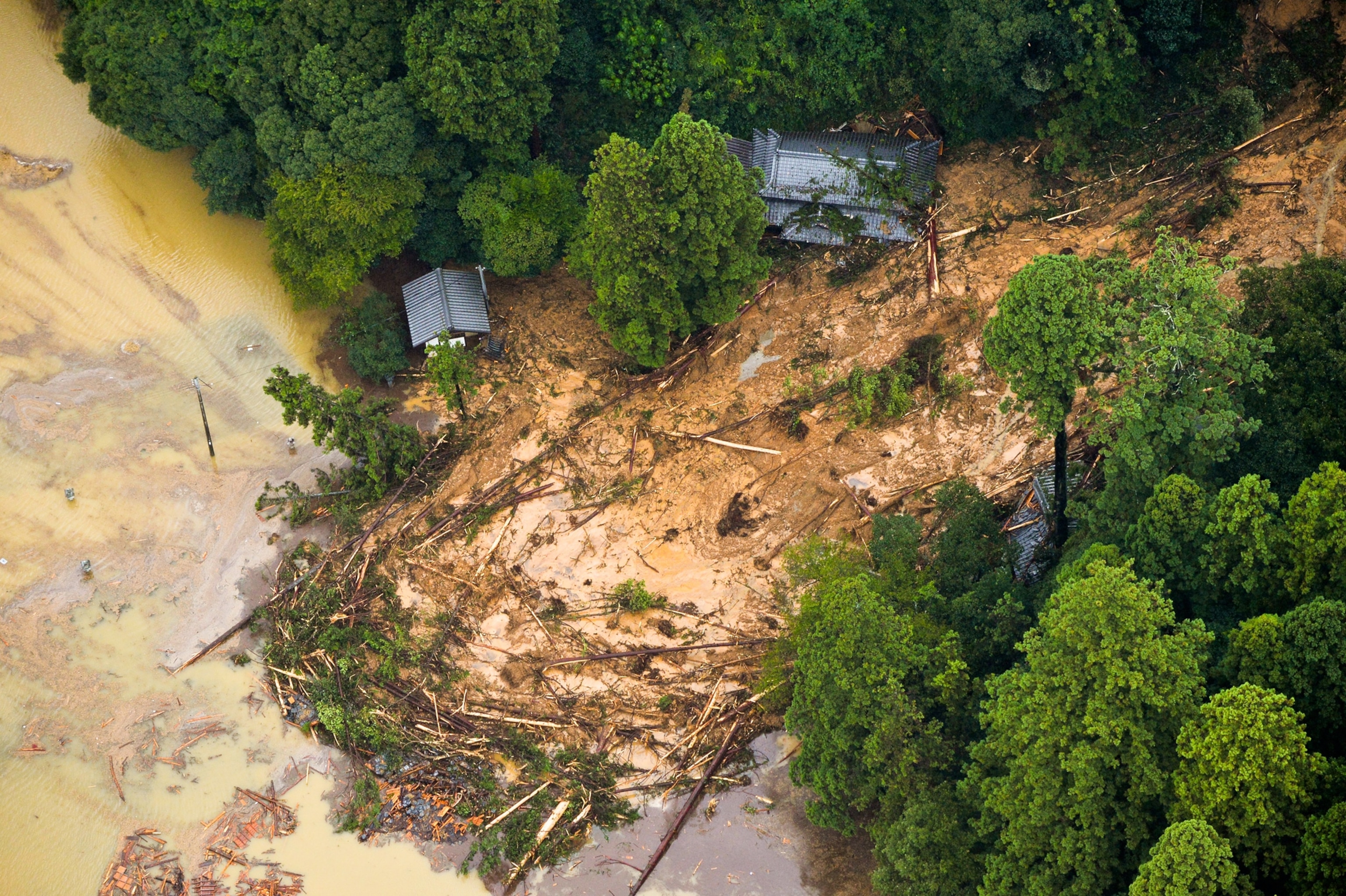 landslide triggered by Kyoto typhoon
