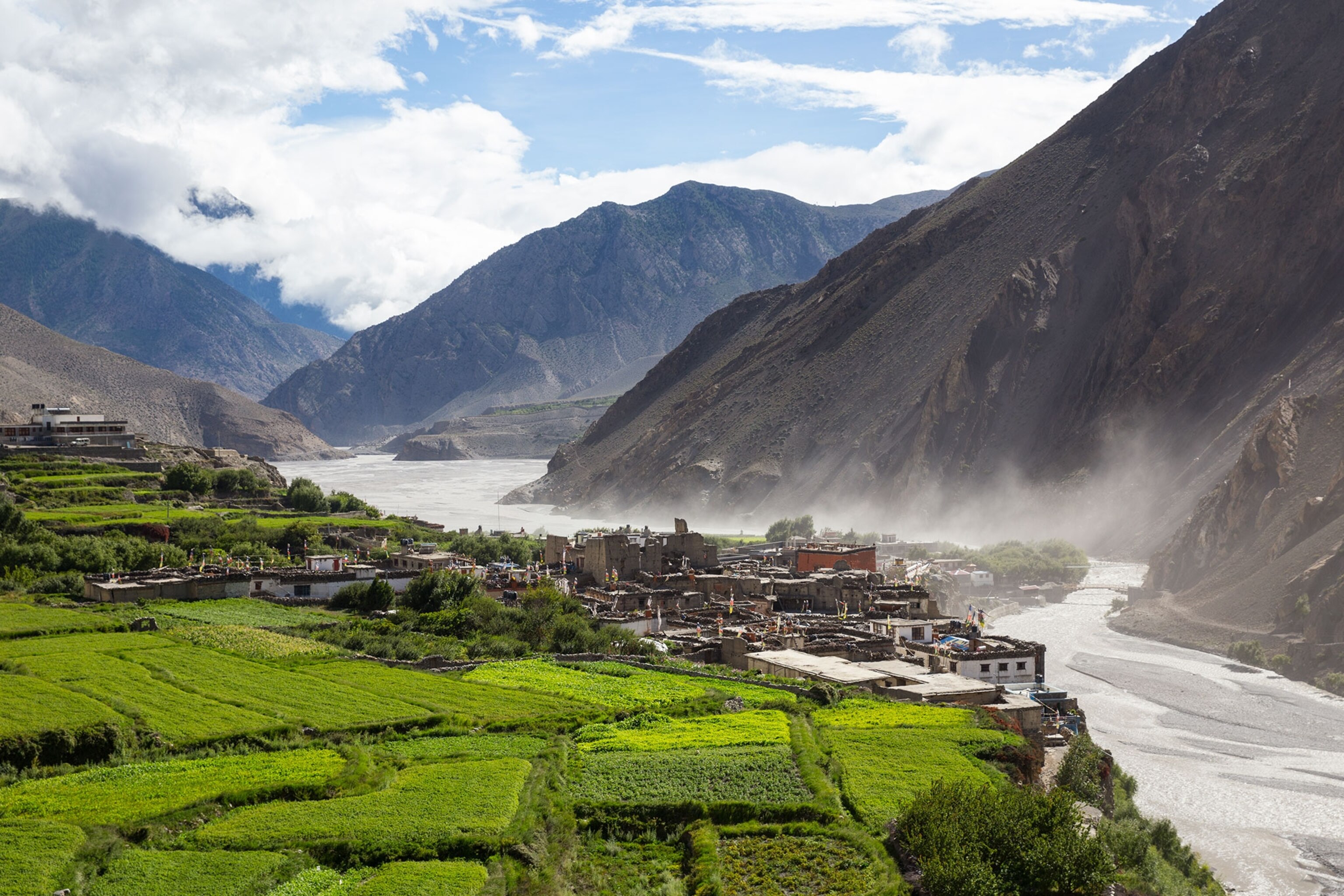 terraces and village Kagbeni, Nepal