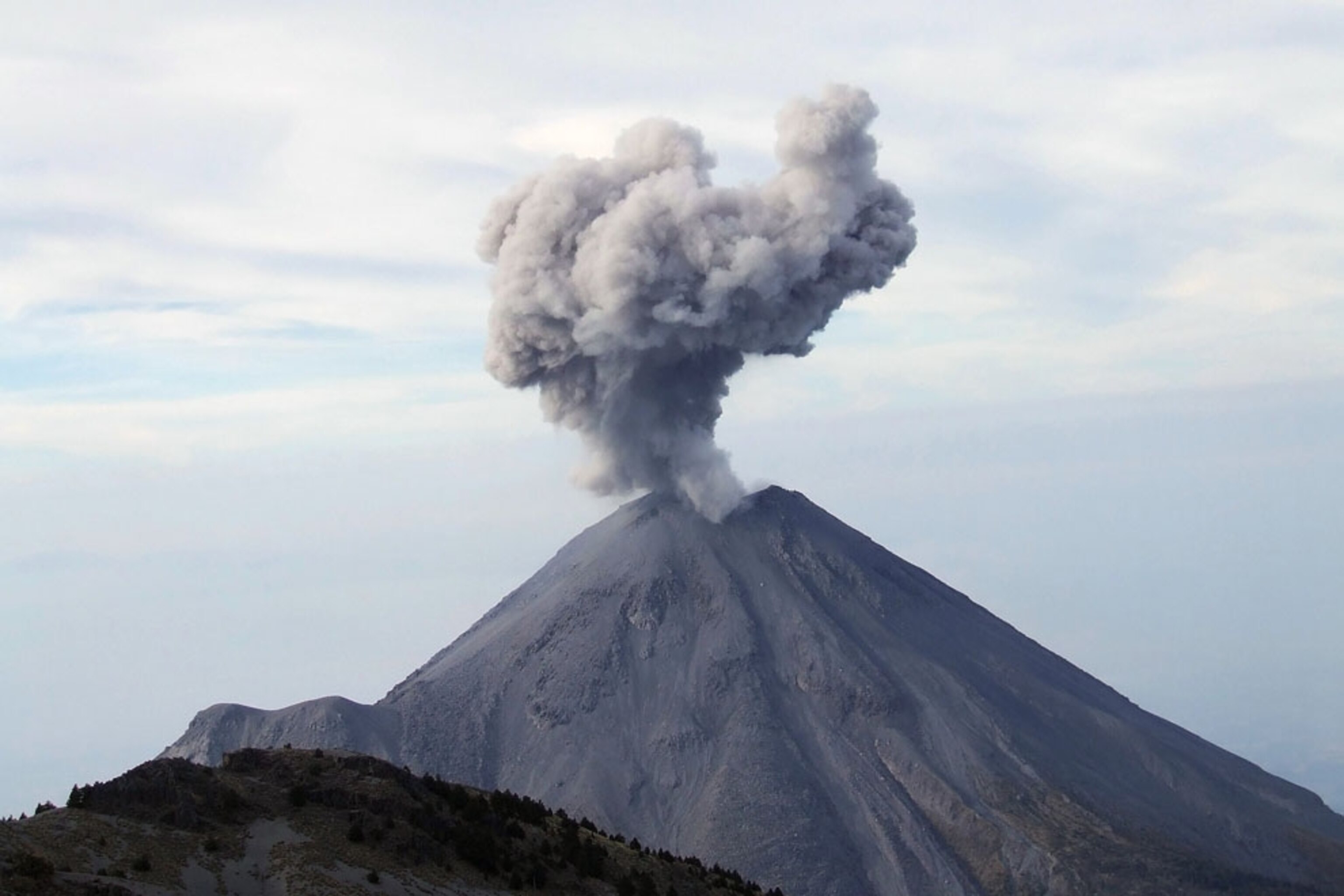 Colima Volcano erupting
